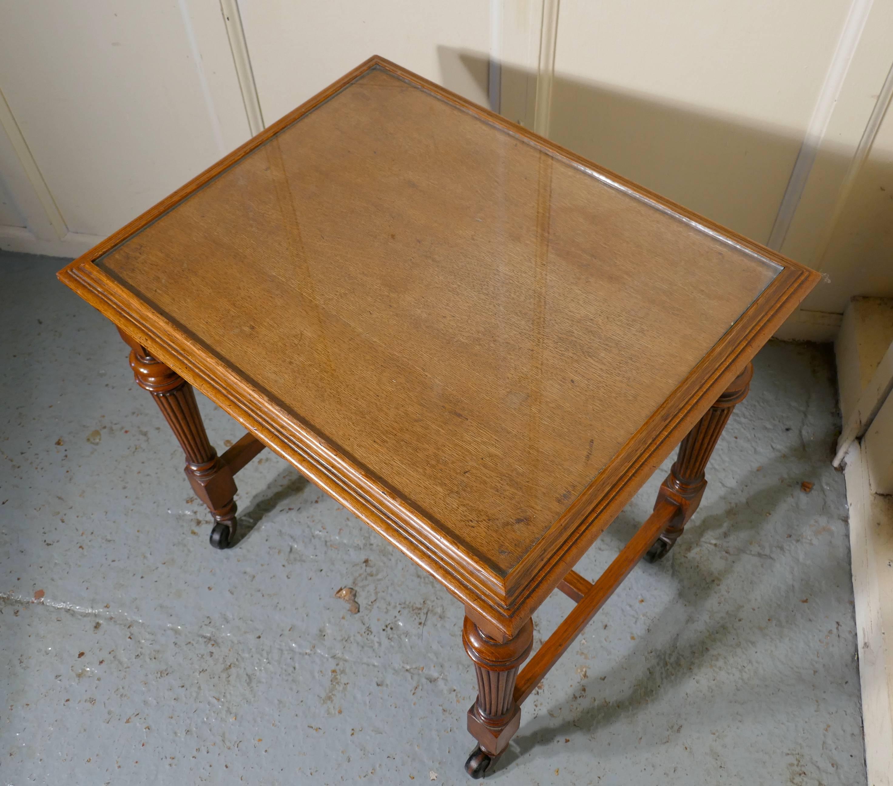 19th Century Arts and Crafts Golden Oak Low Occasional Table For Sale