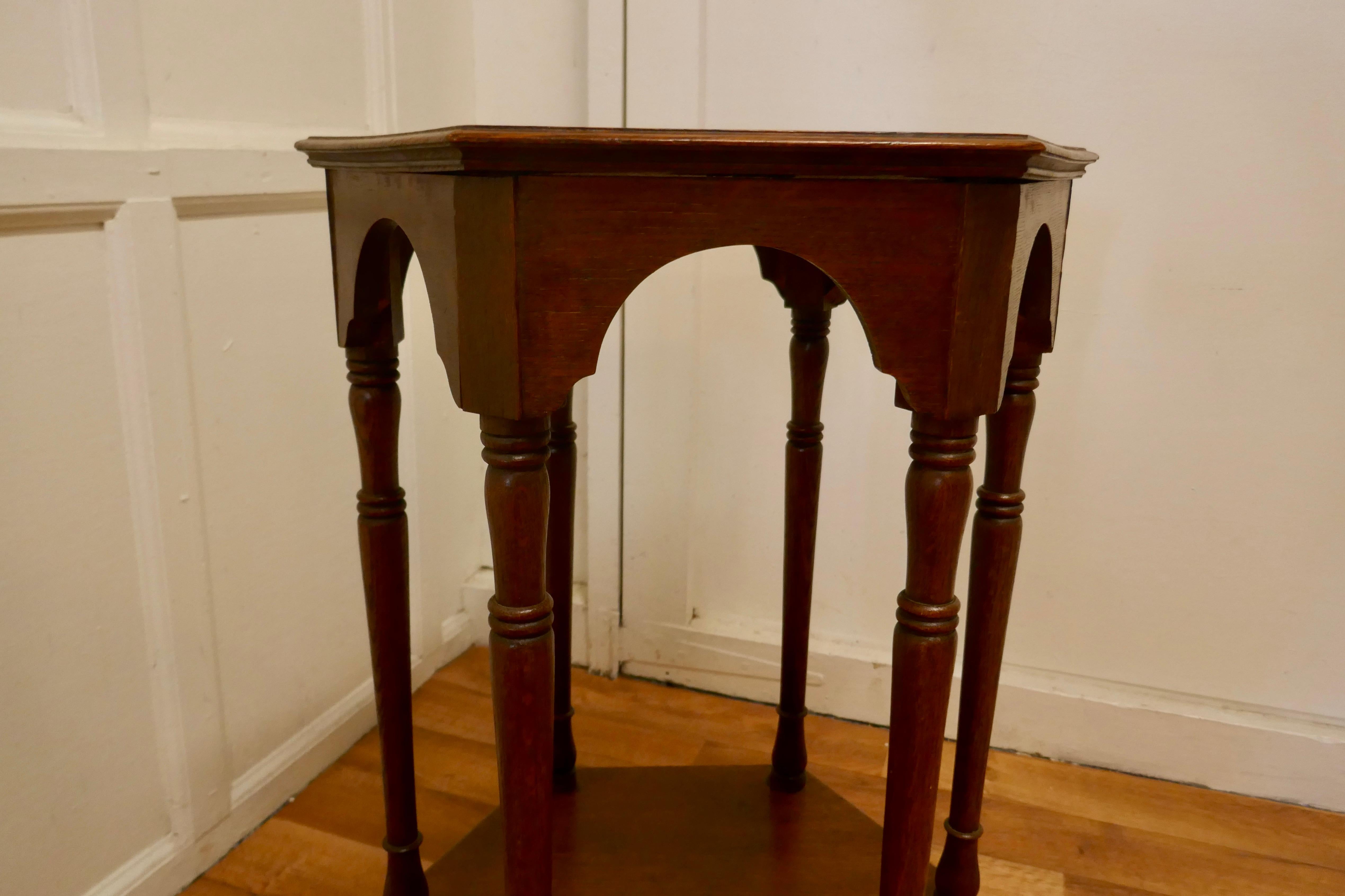 19th Century Arts & Crafts Golden Oak Occasional Table For Sale
