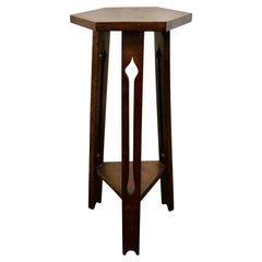 Arts and Crafts Golden Oak Octagonal Plant Stand