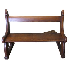 Antique Arts and Crafts Gothic Carved Pitch Pine Pew