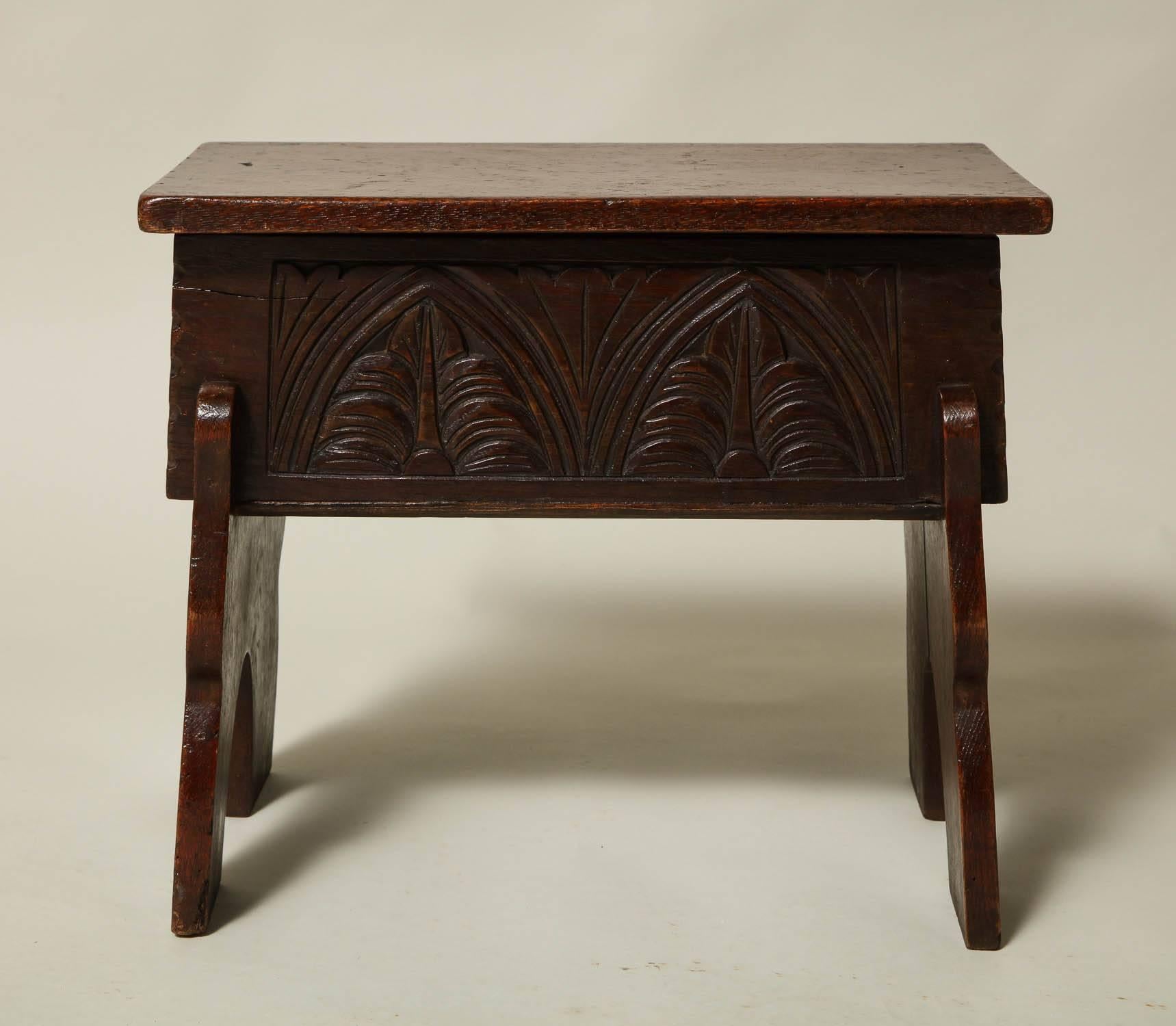 English Arts & Crafts Gothic Stool