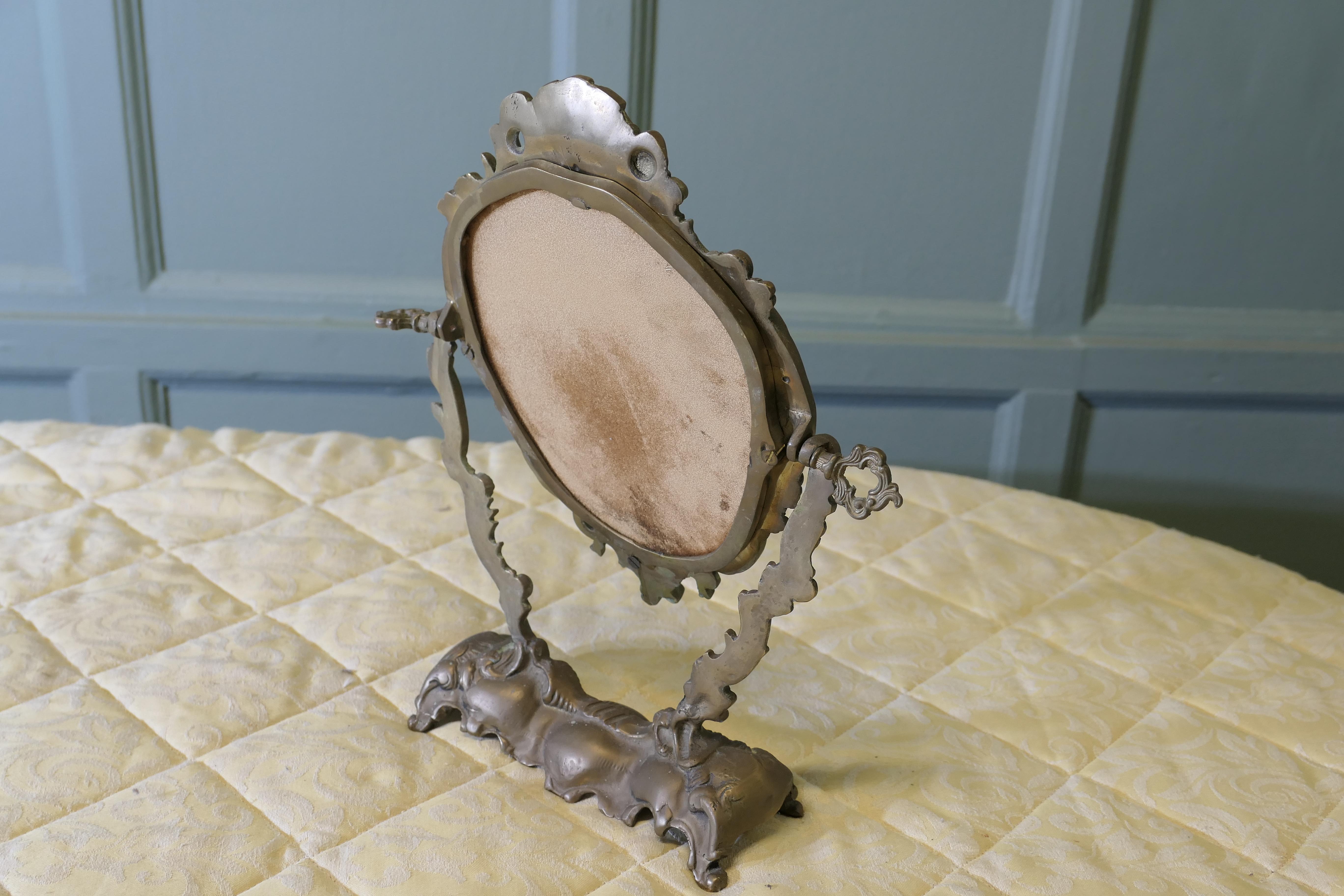 Arts and Crafts Gothic Style Brass Mirror  A classic of its style For Sale 1