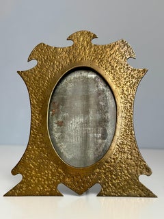 Arts and Crafts Hammered Brass Picture Frame, 1900s