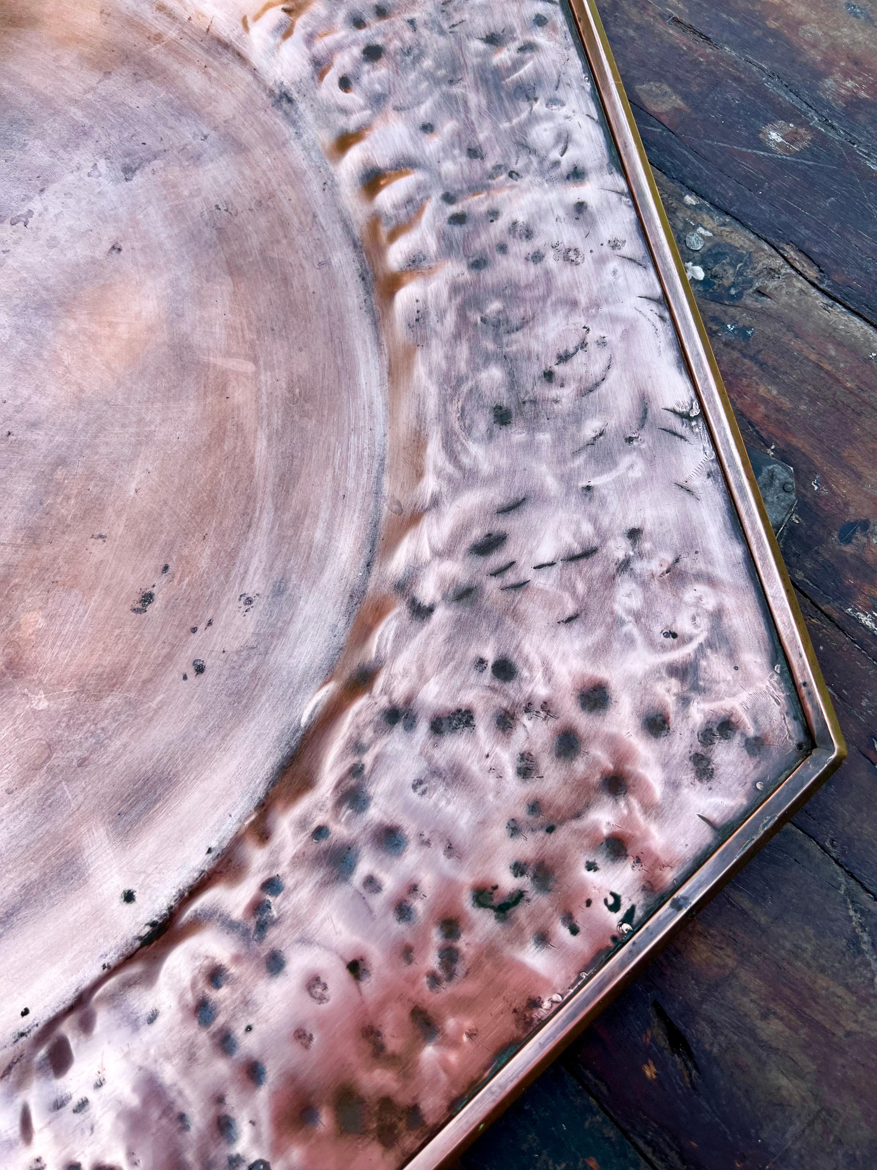 Bandeja hexagonal de cobre martillado Arts and Crafts Artes y manualidades en venta