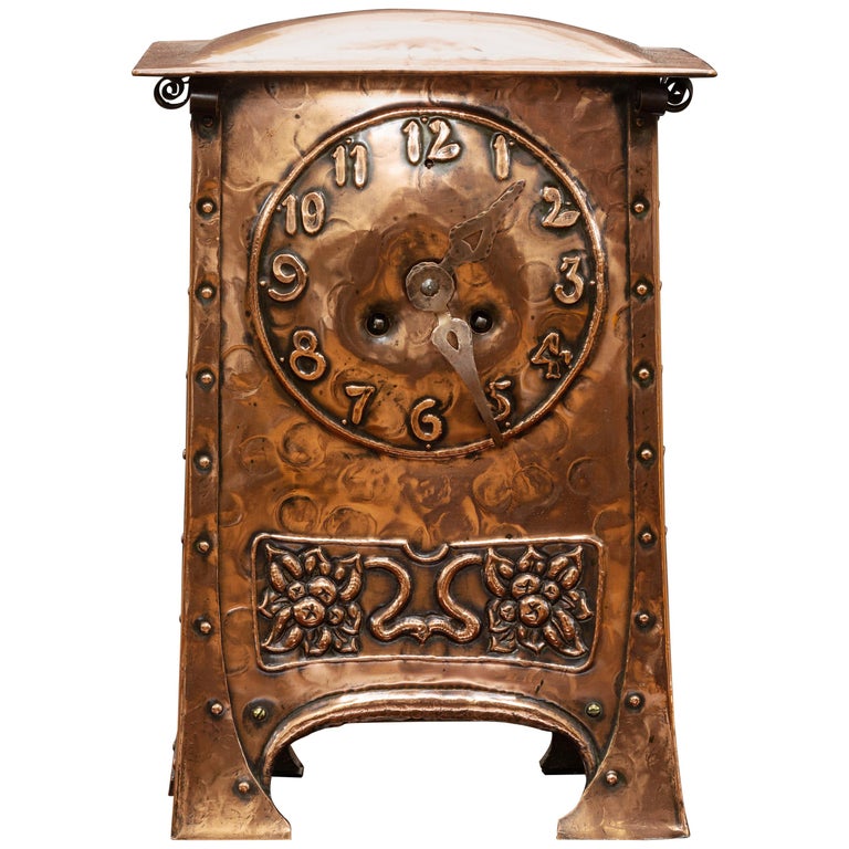 Arts and Crafts Hammered Copper Mantel at 1stDibs