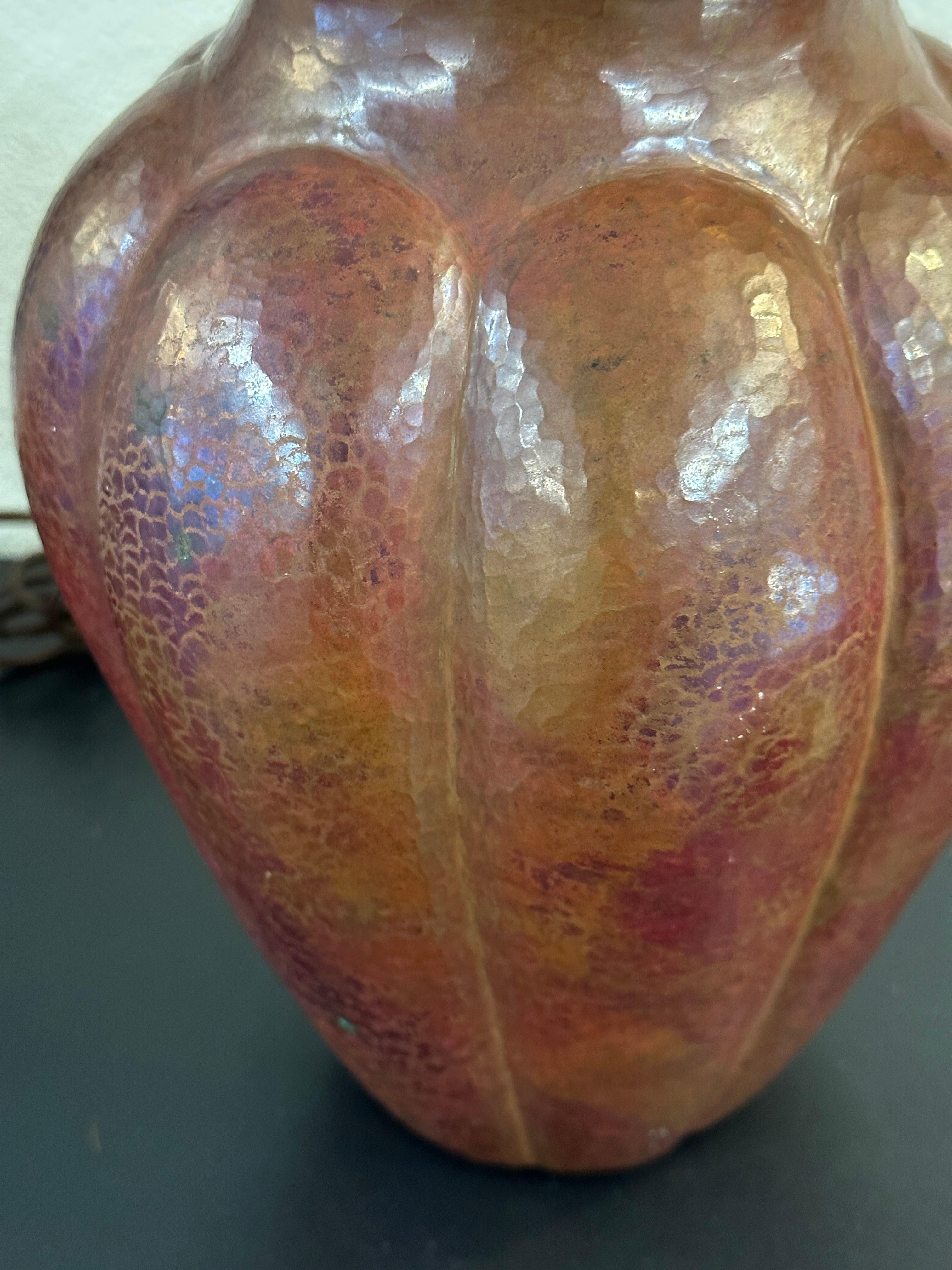 hammered copper vases