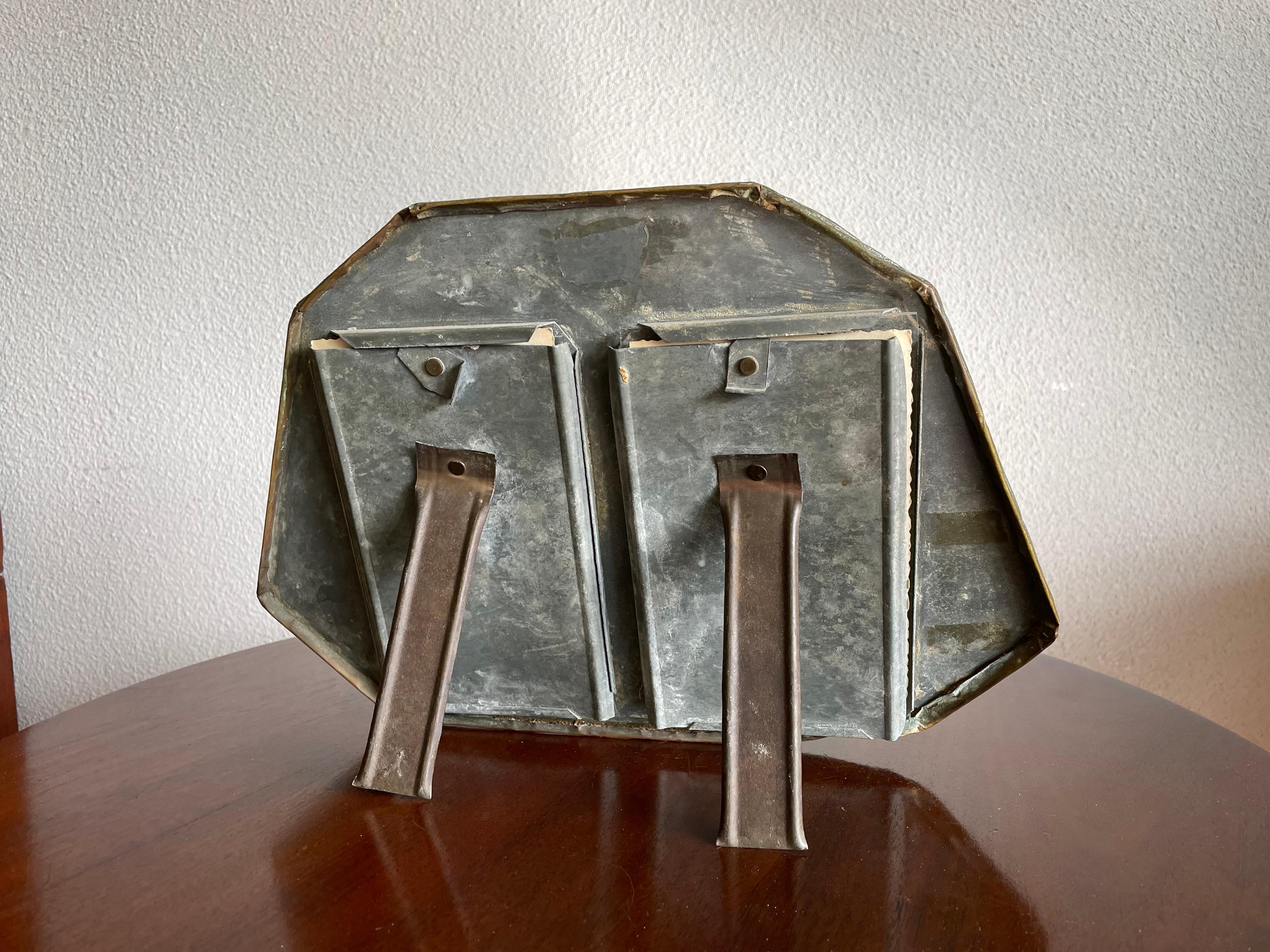 20th Century Arts and Crafts Hand Hammered & Embossed Copper Table and Wall Picture Frame Set