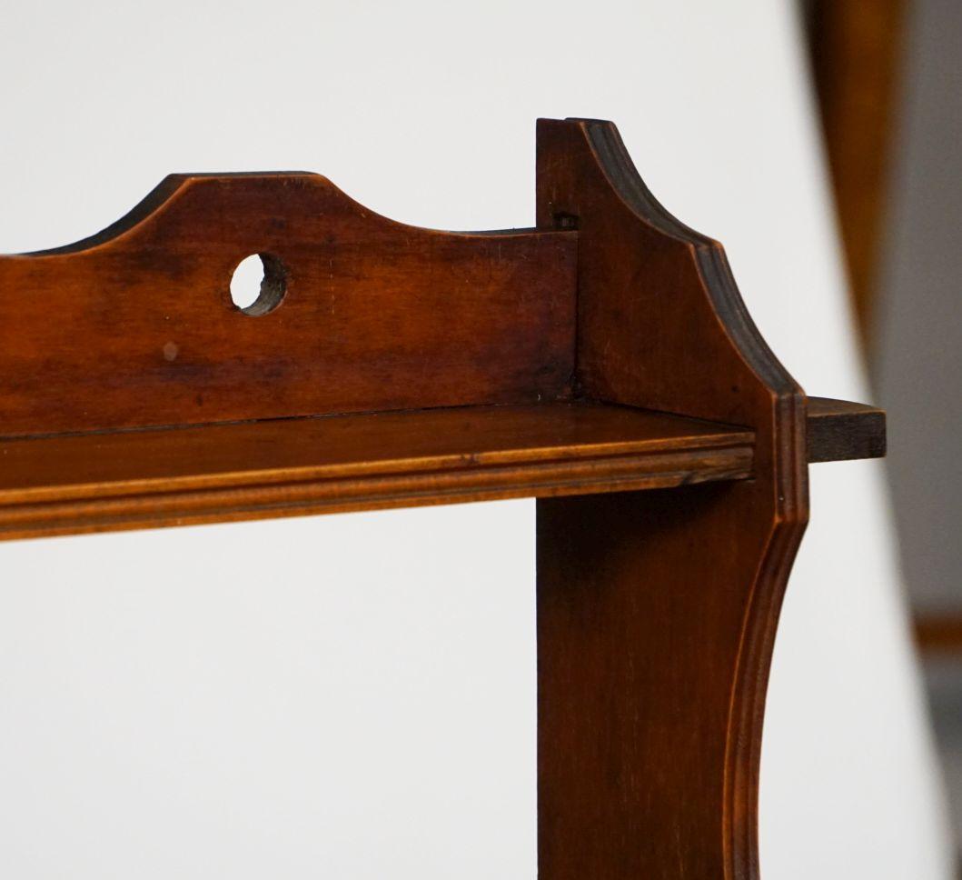 Wood Arts and Crafts Hanging Shelf of Mahogany from England