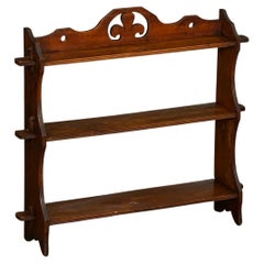 Vintage Arts and Crafts Hanging Shelf of Mahogany from England