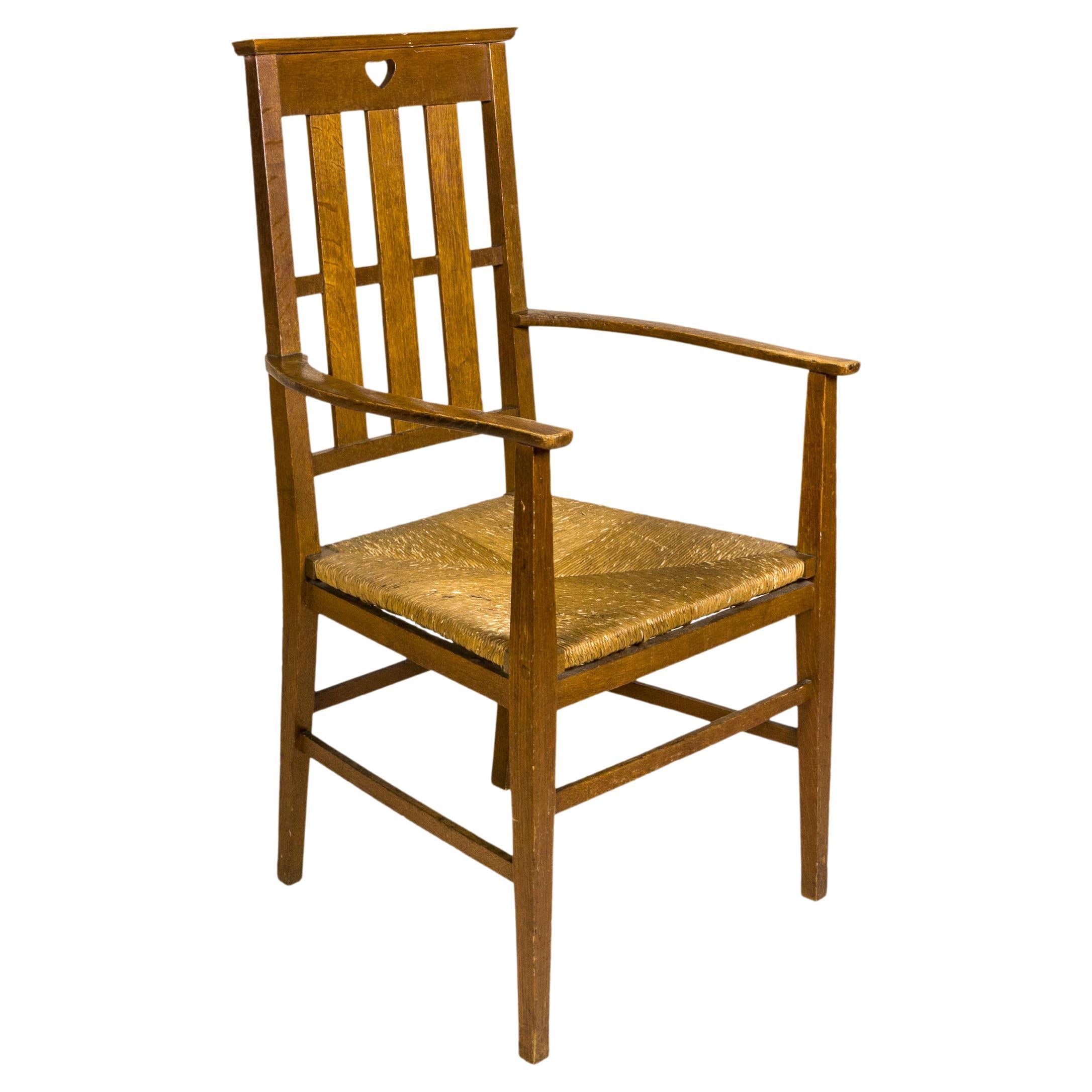 Arts and Crafts "Heart" Armchair, Cotswold School, Circa 1920, England