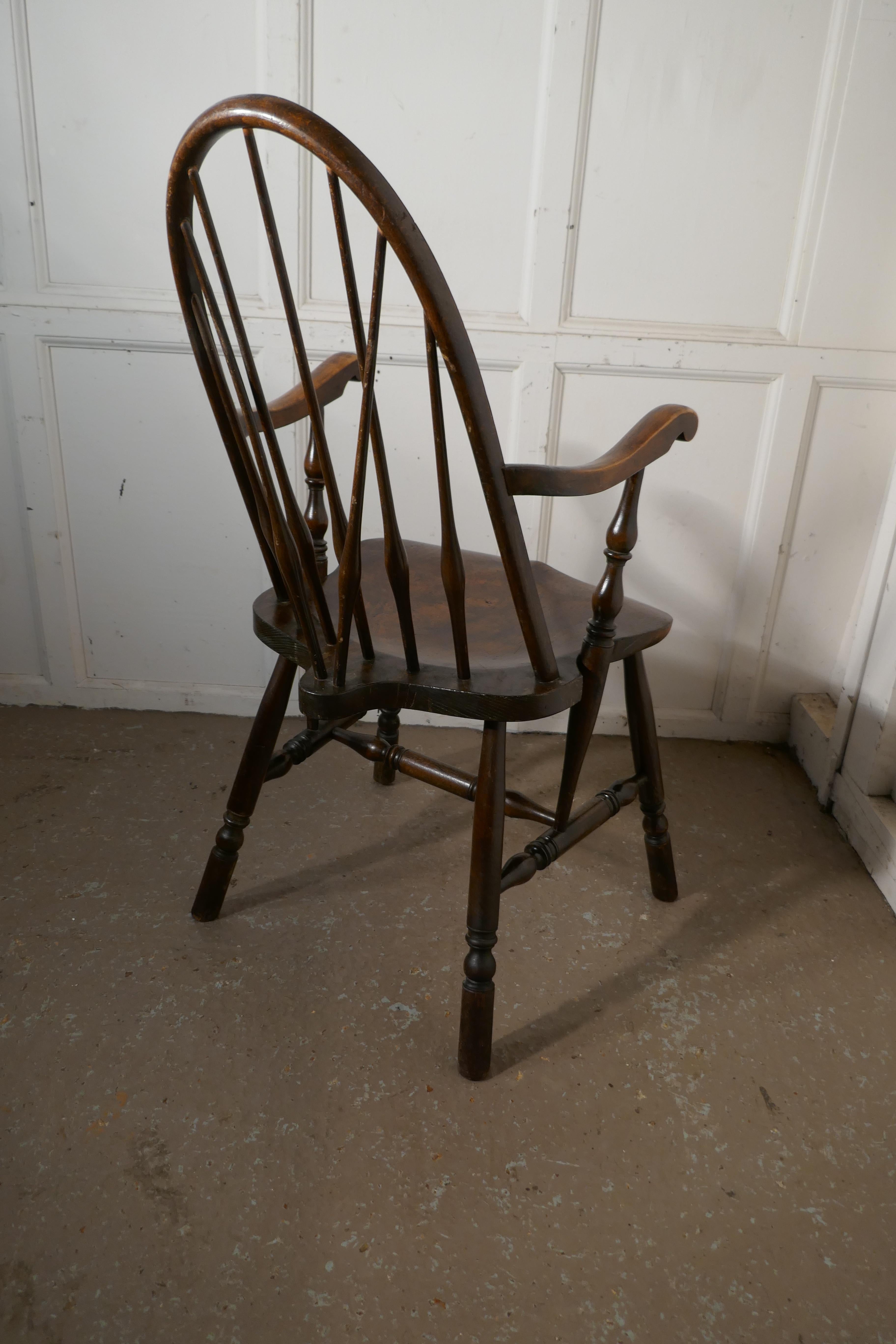 Arts and Crafts Arts & Crafts High Back English Windsor Carver Chair