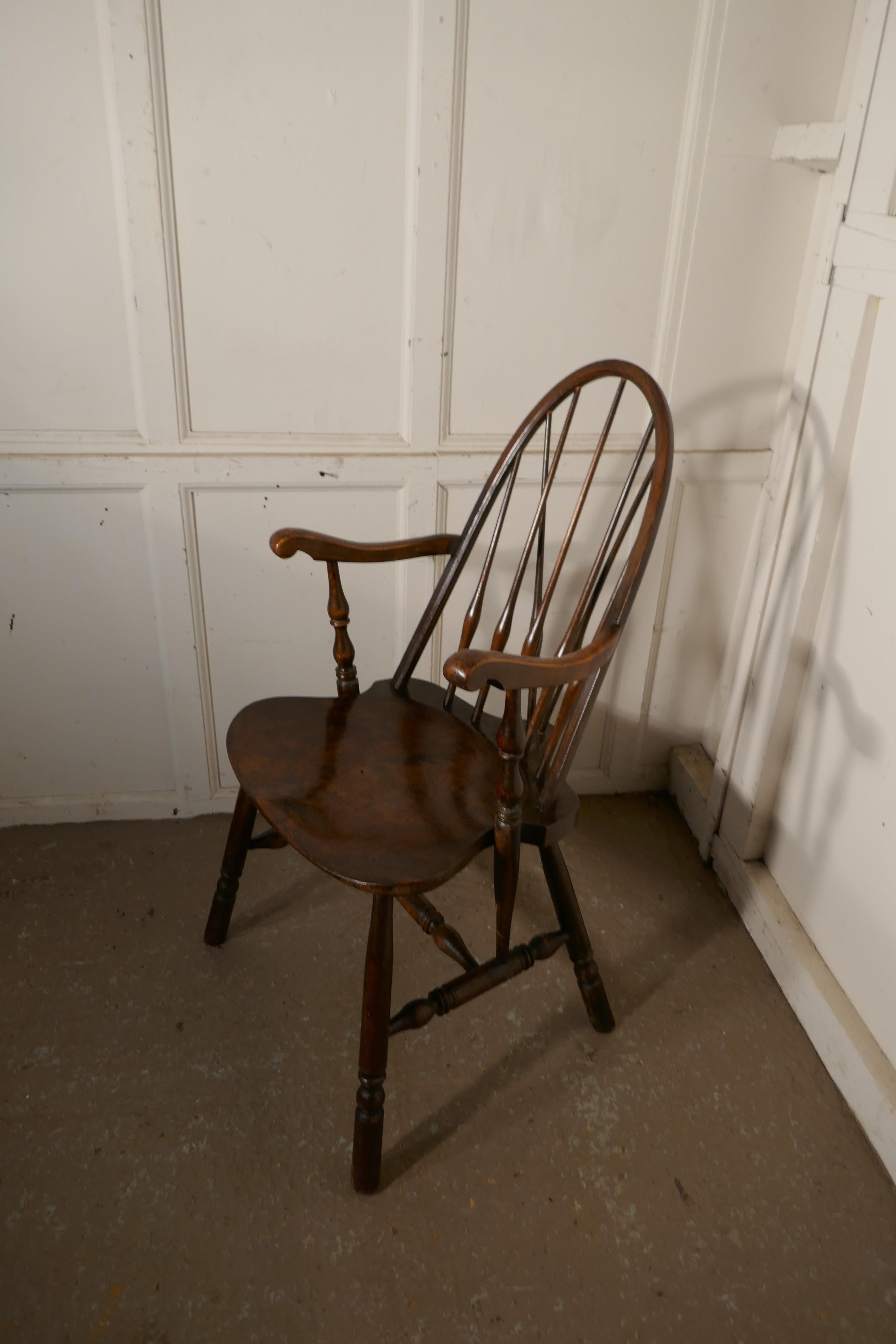 19th Century Arts & Crafts High Back English Windsor Carver Chair