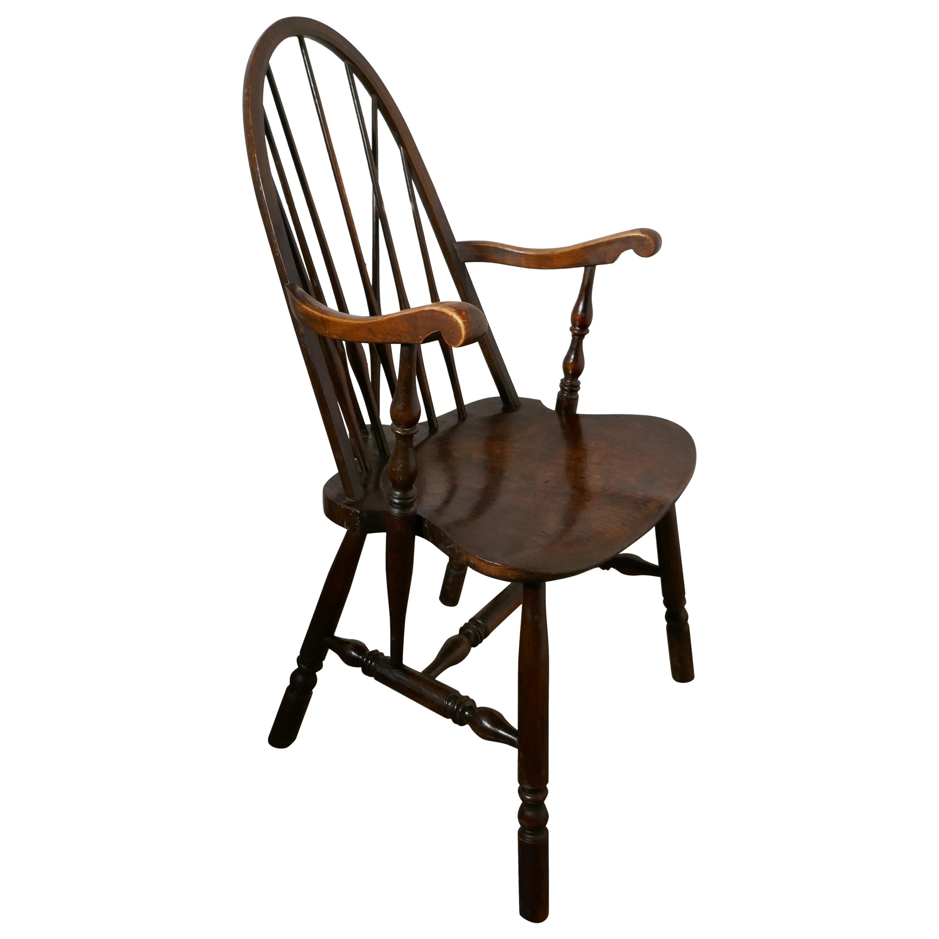 Arts & Crafts High Back English Windsor Carver Chair