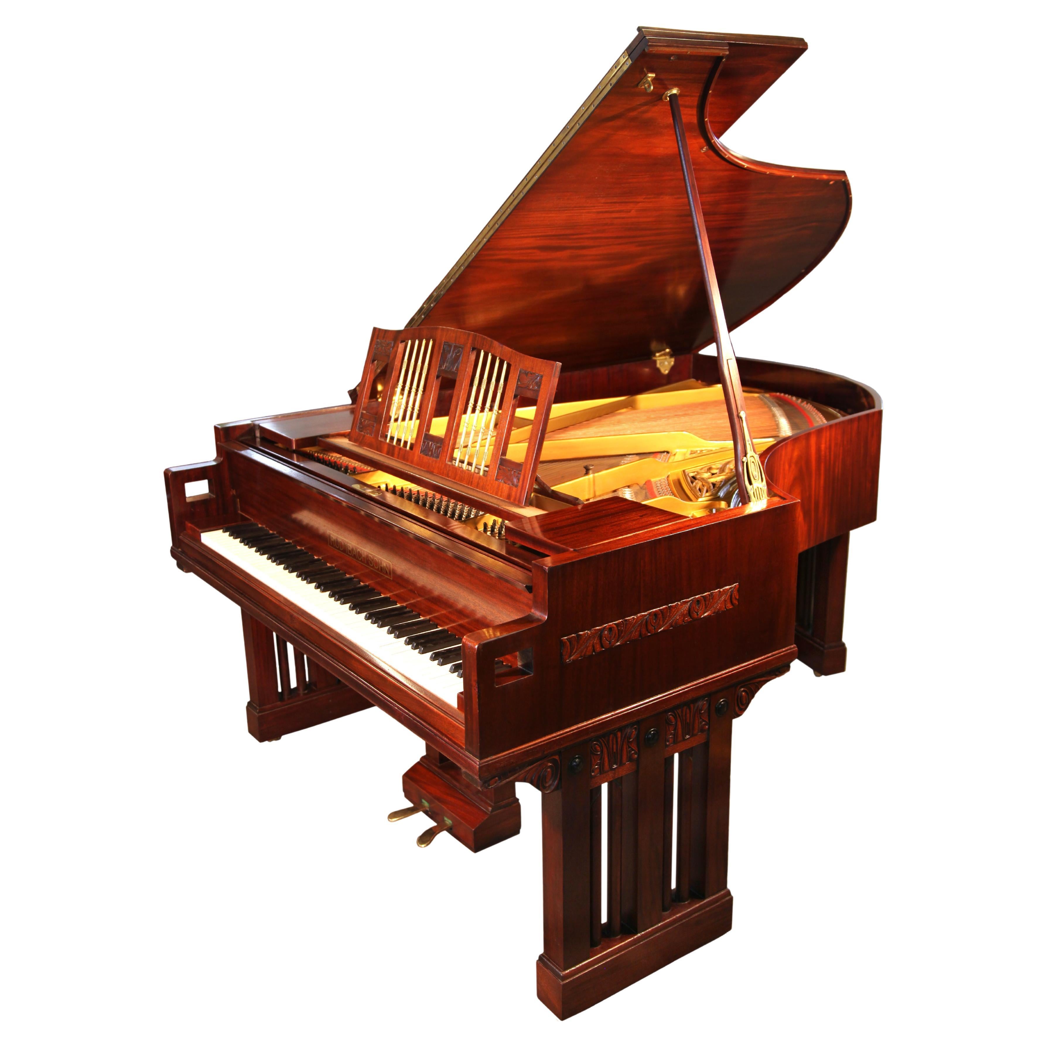 Arts and Crafts Ibach Grand Piano Mahogany Designed by Dutch Architect Cuypers For Sale