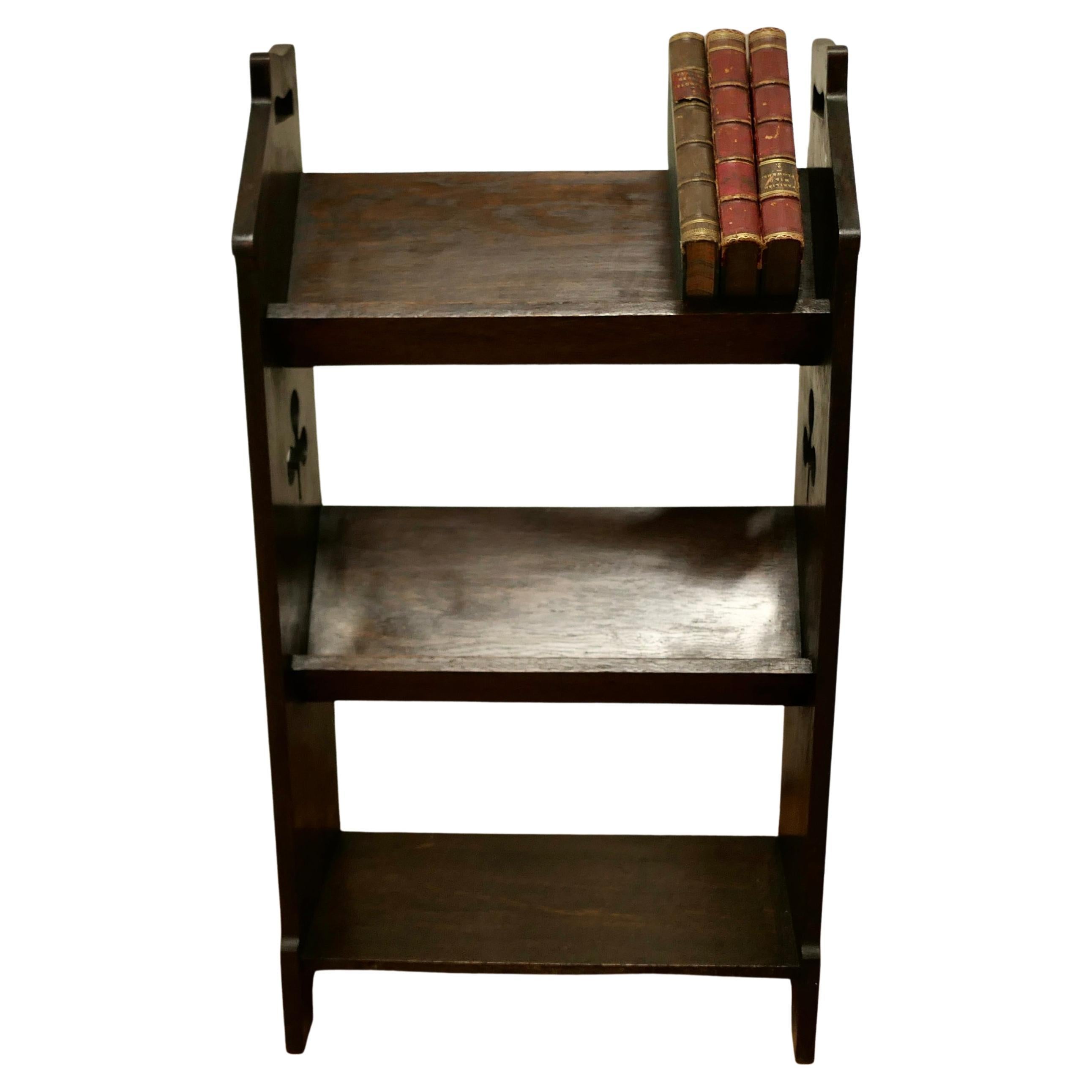 Arts and Crafts Irish Open Front Oak SlopeShelf Bookcase at 1stDibs