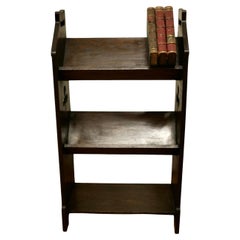Arts and Crafts Irish Open Front Oak Slope-Shelf Bookcase