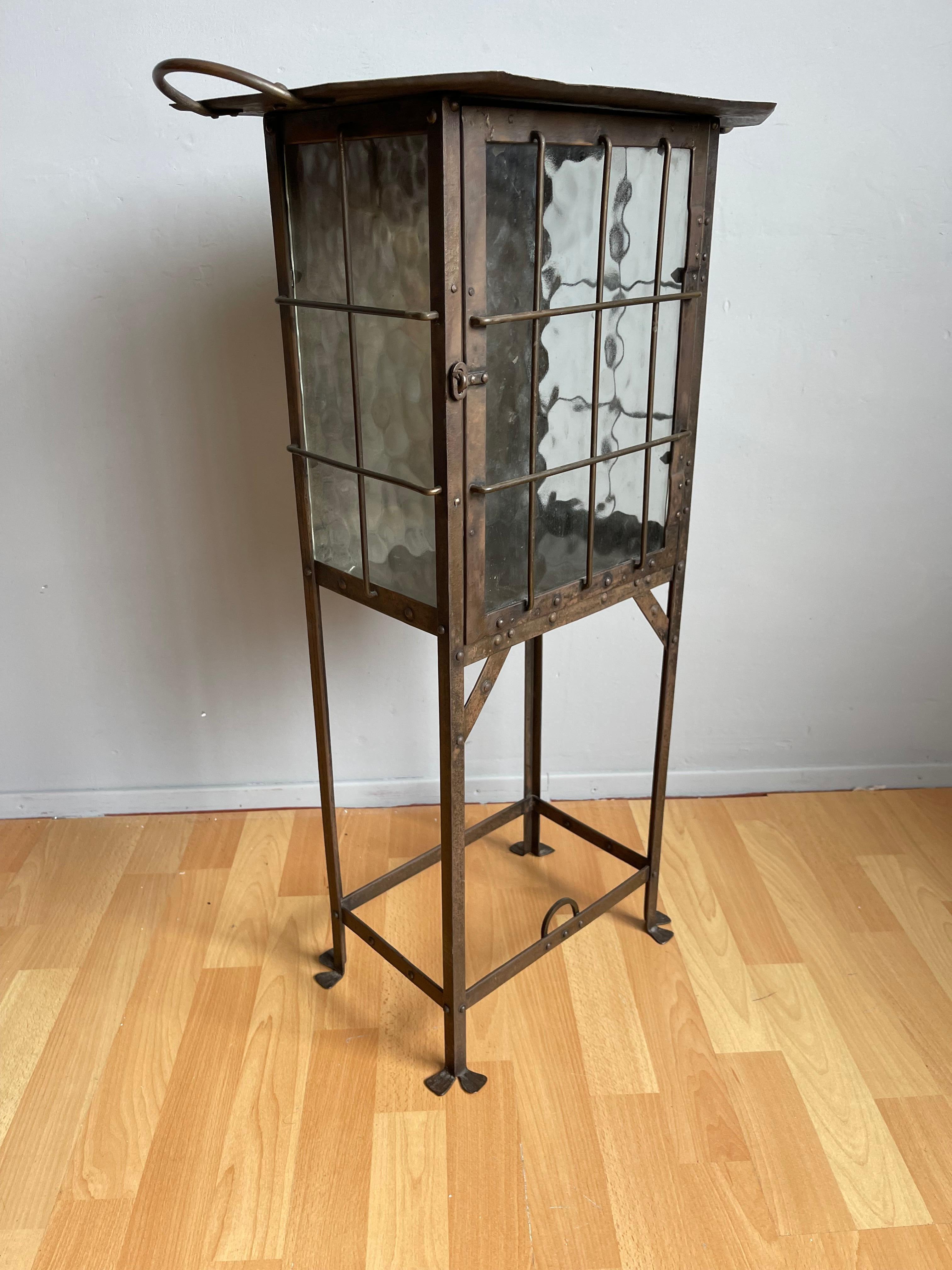 Arts and Crafts Iron & Glass Display Table / Drinks Cabinet Attr. Hugo Berger For Sale 12