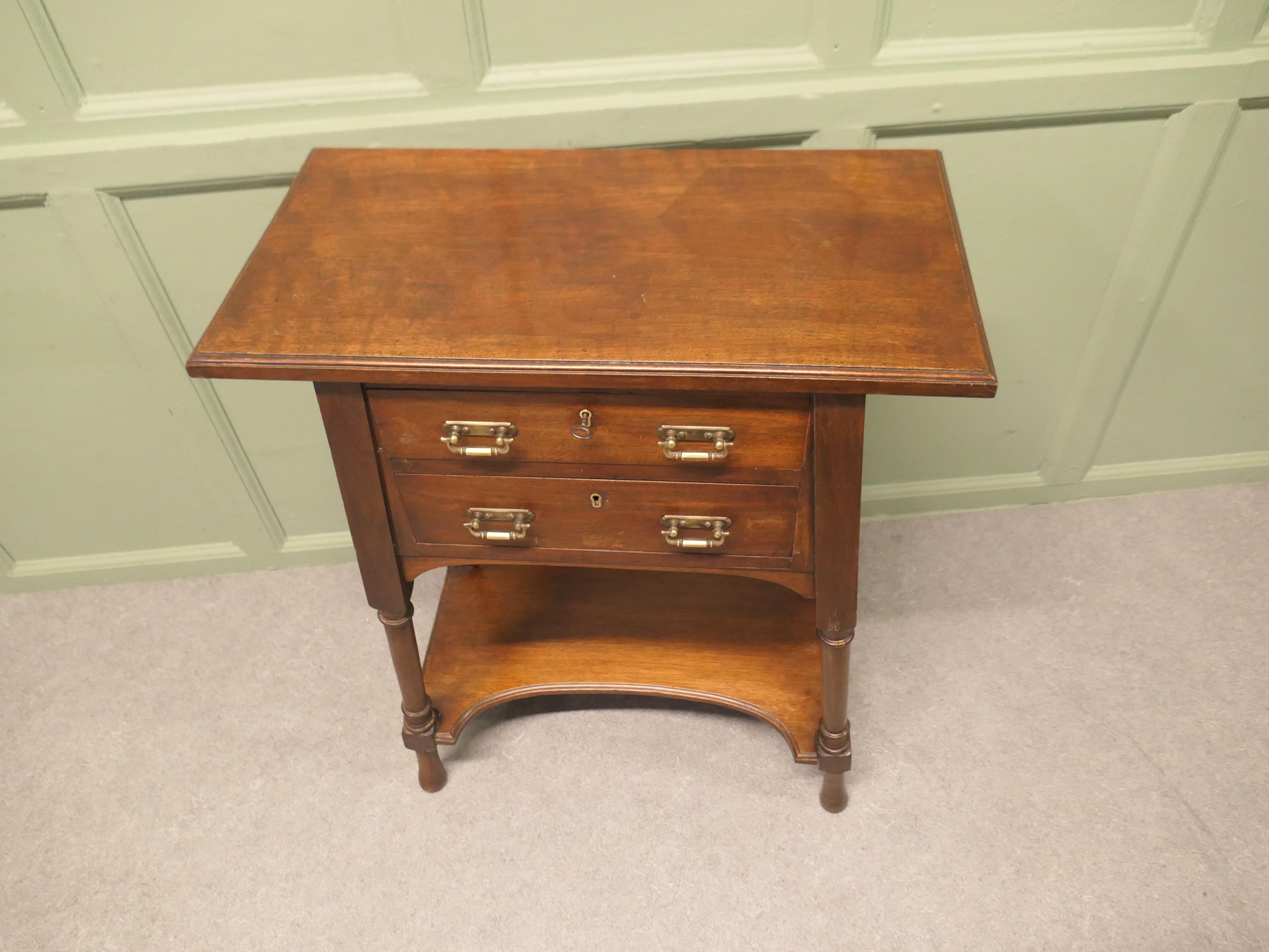 Walnut Arts and Crafts Jeweller’s Side Table For Sale