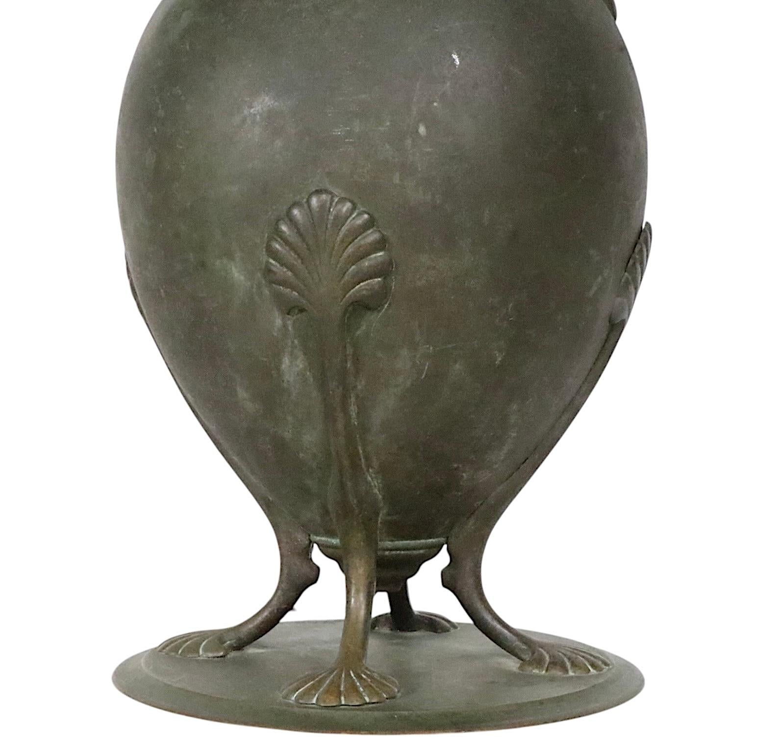 Arts and Crafts Kerosene Table Bronze Lamp with Mica Shade by Bradley & Hubbard For Sale 6