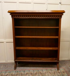 Arts & Crafts Large Golden Oak Open Bookcase