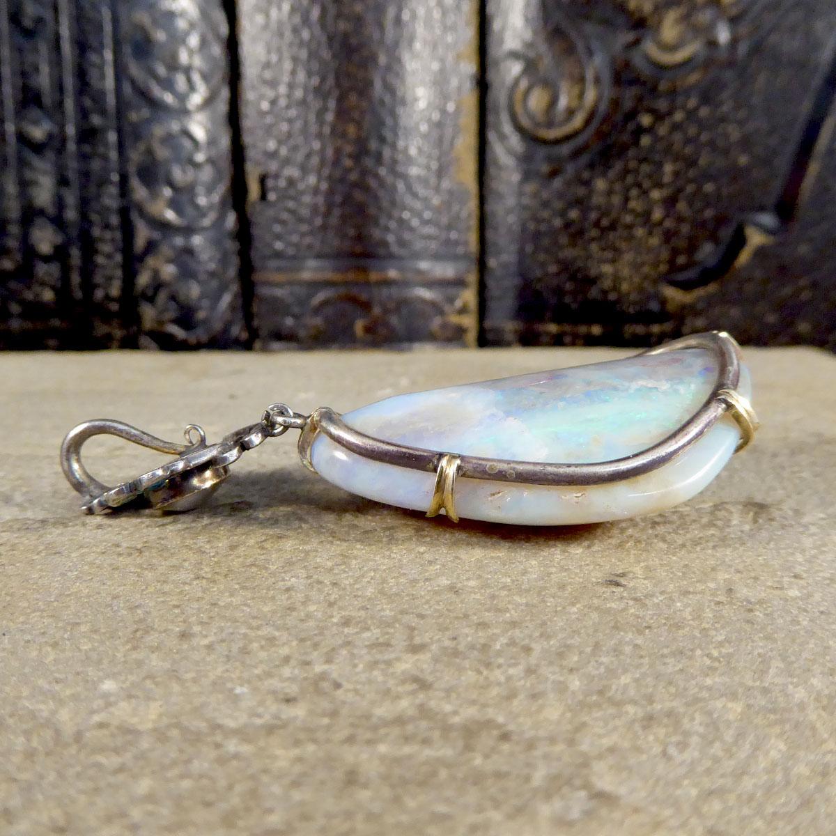large opal pendant necklace