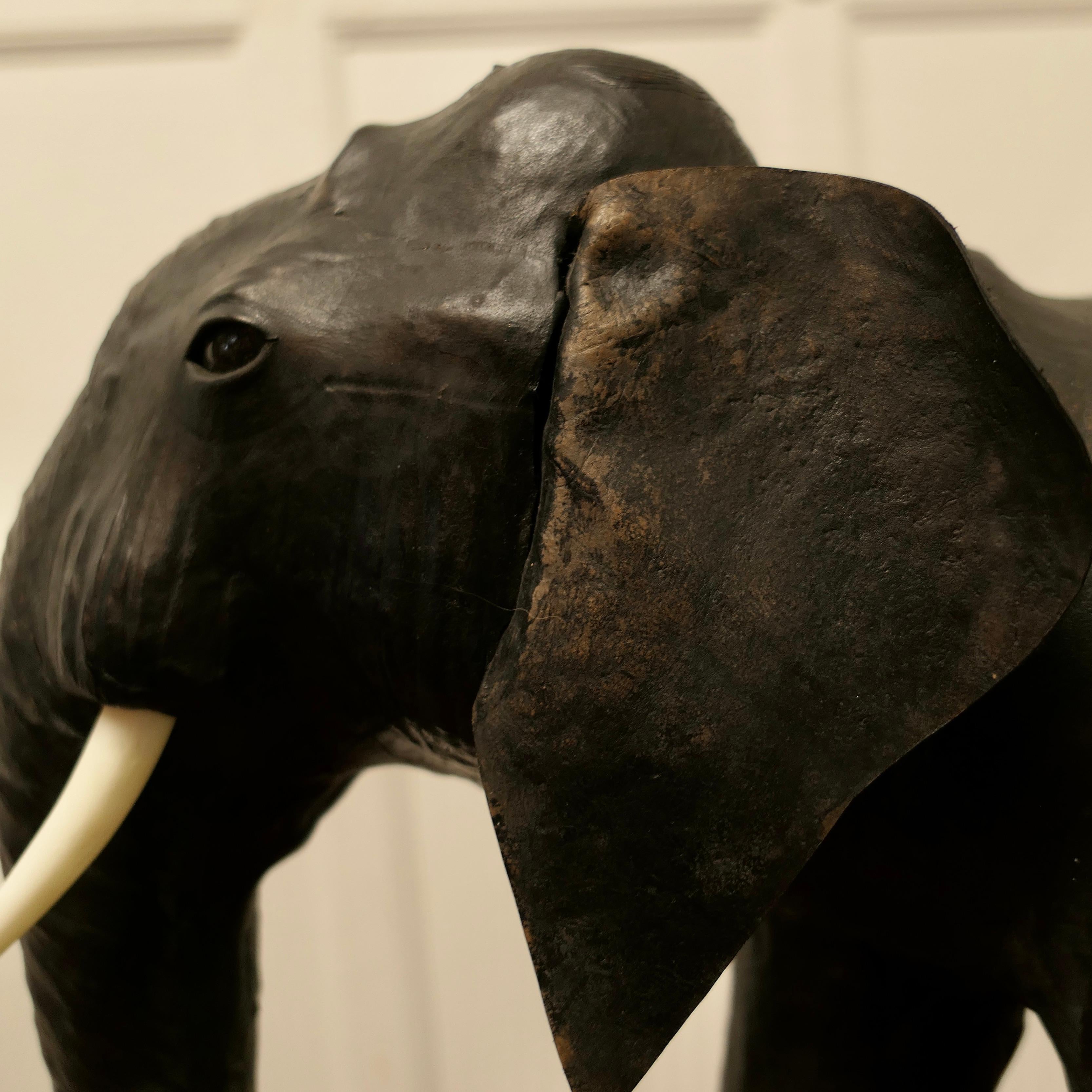 Arts and Crafts Leather Model of a Bull Elephant   This is a beautiful find   For Sale 6
