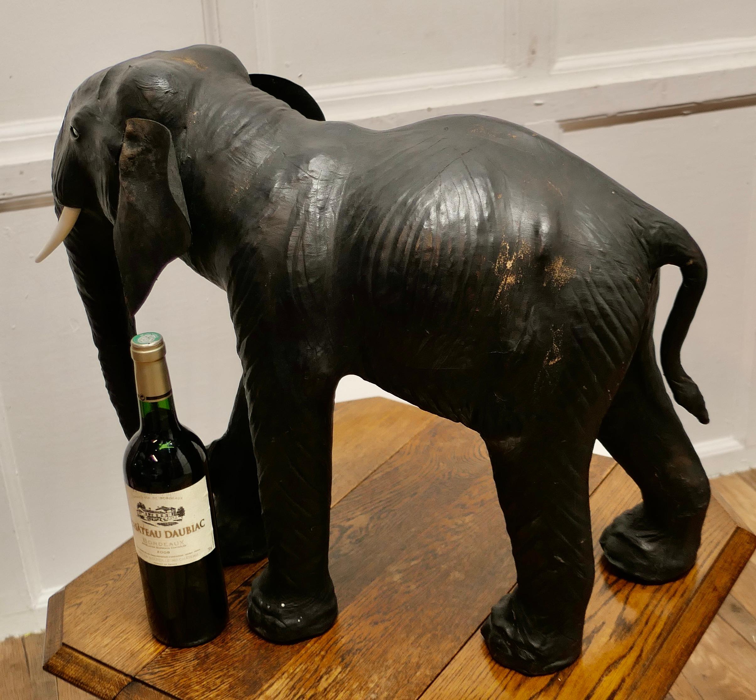 Arts and Crafts Leather Model of a Bull Elephant   This is a beautiful find   For Sale 8