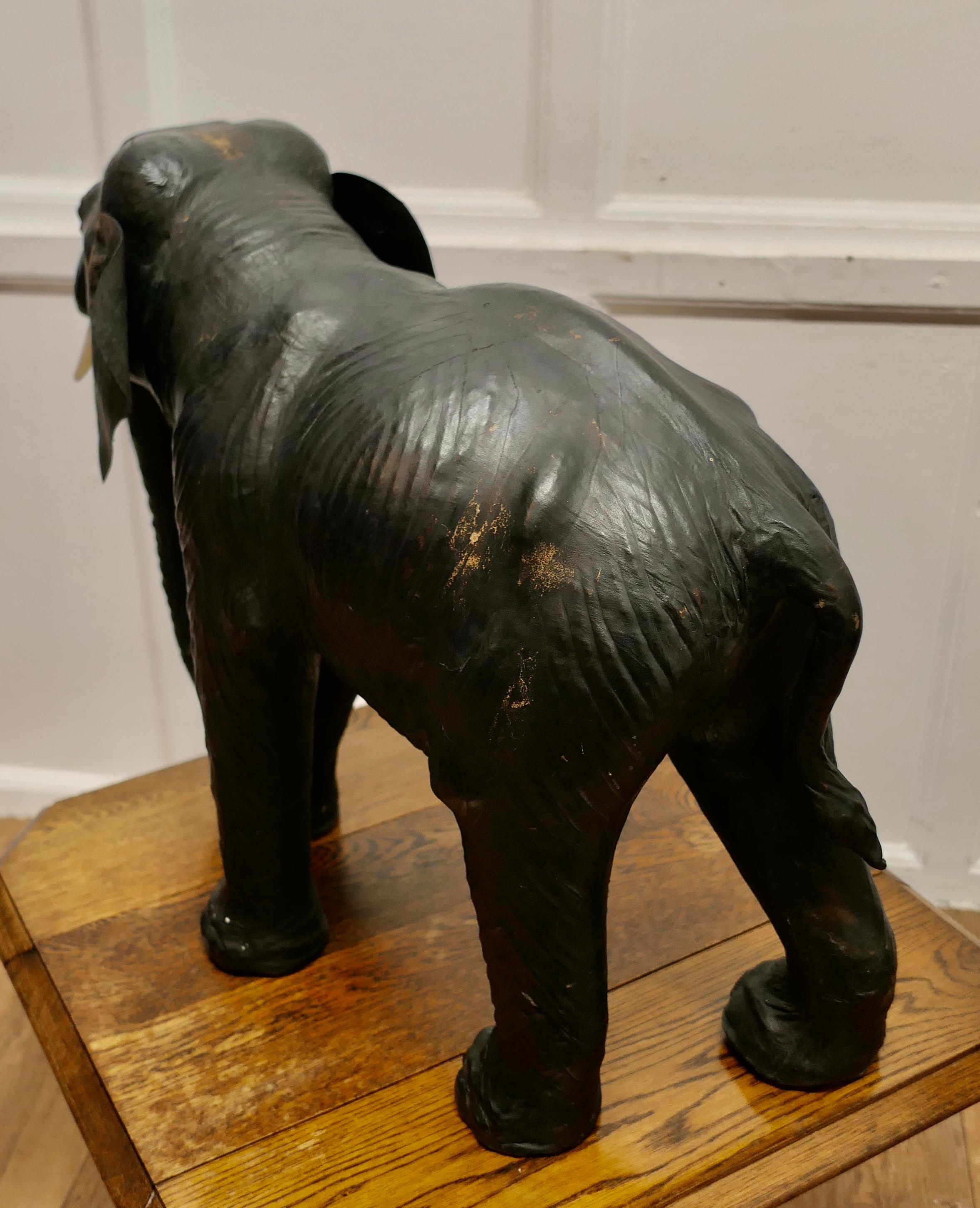 Arts and Crafts Leather Model of a Bull Elephant   This is a beautiful find   For Sale 2