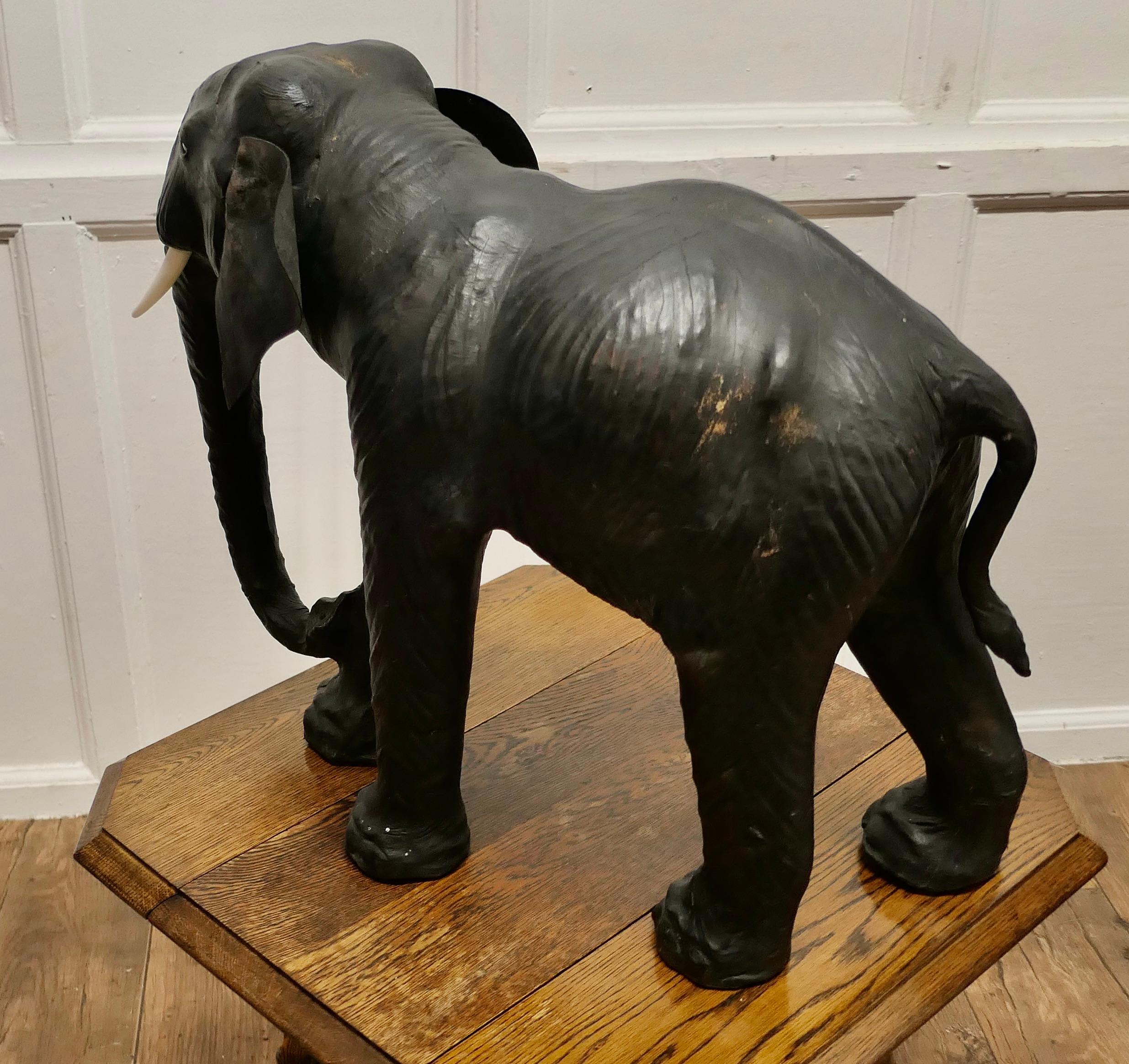 Arts and Crafts Leather Model of a Bull Elephant   This is a beautiful find   For Sale 3