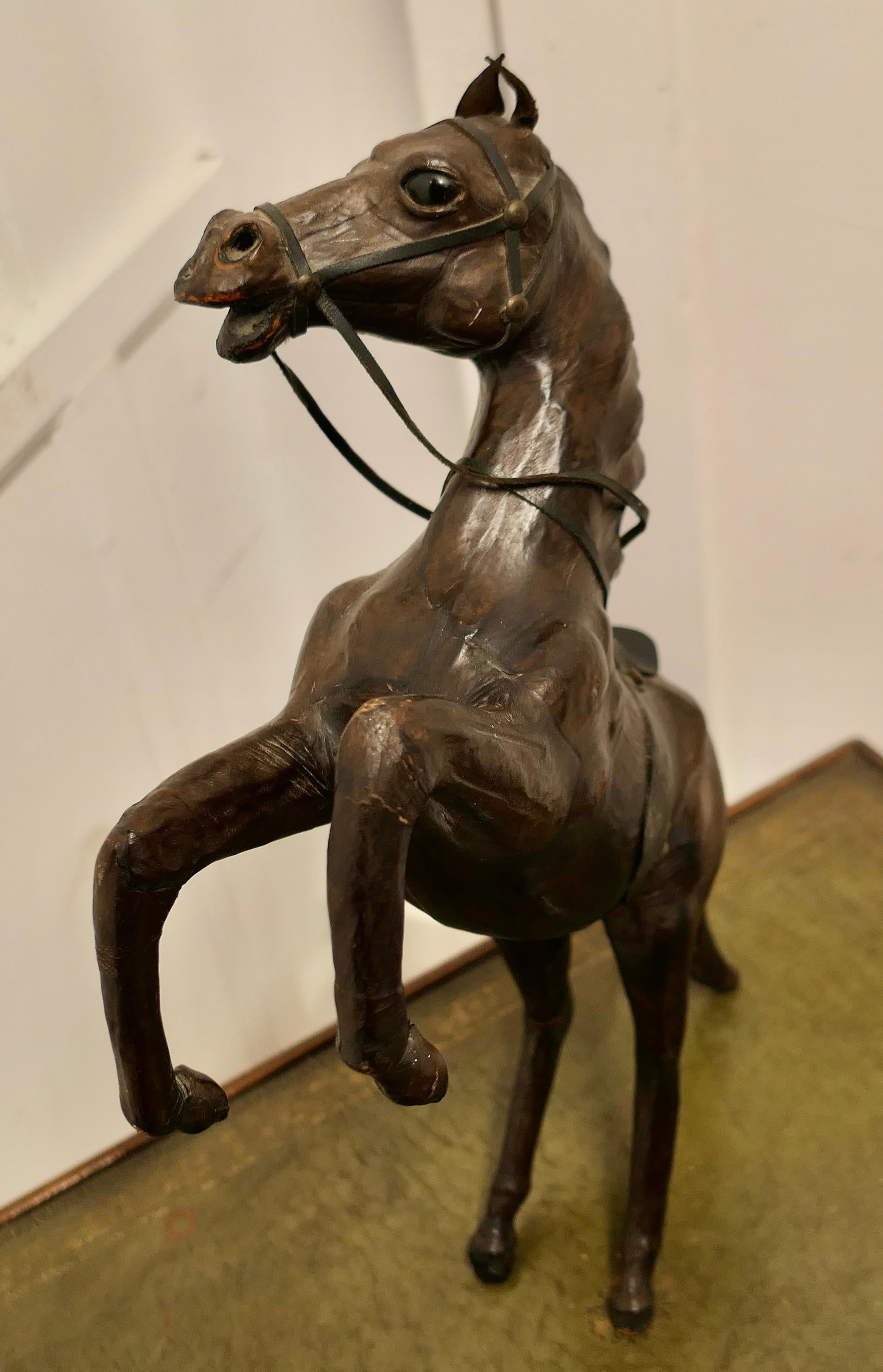 Arts and Crafts Leather Model of a Horse  This is a rare and beautiful find  For Sale 1