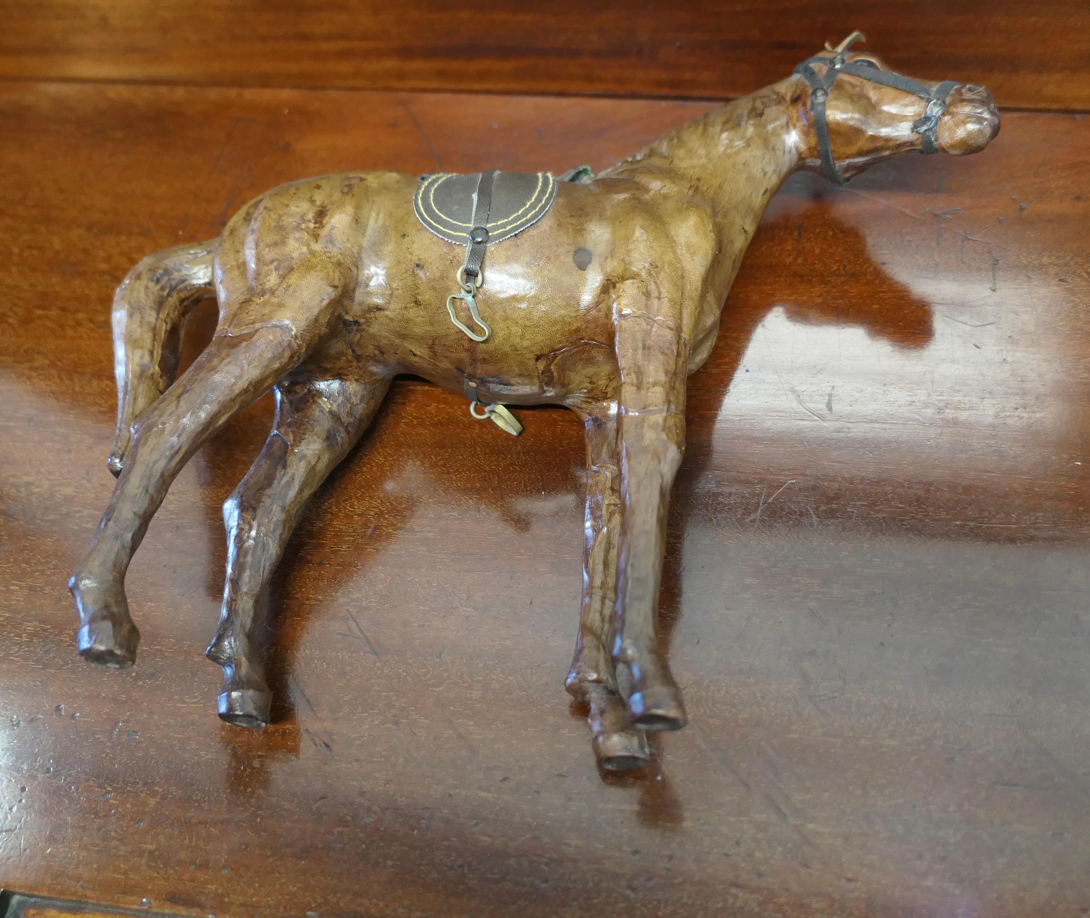 Arts and Crafts Leather Model of a Horse  This is a rare and beautiful find  For Sale 4
