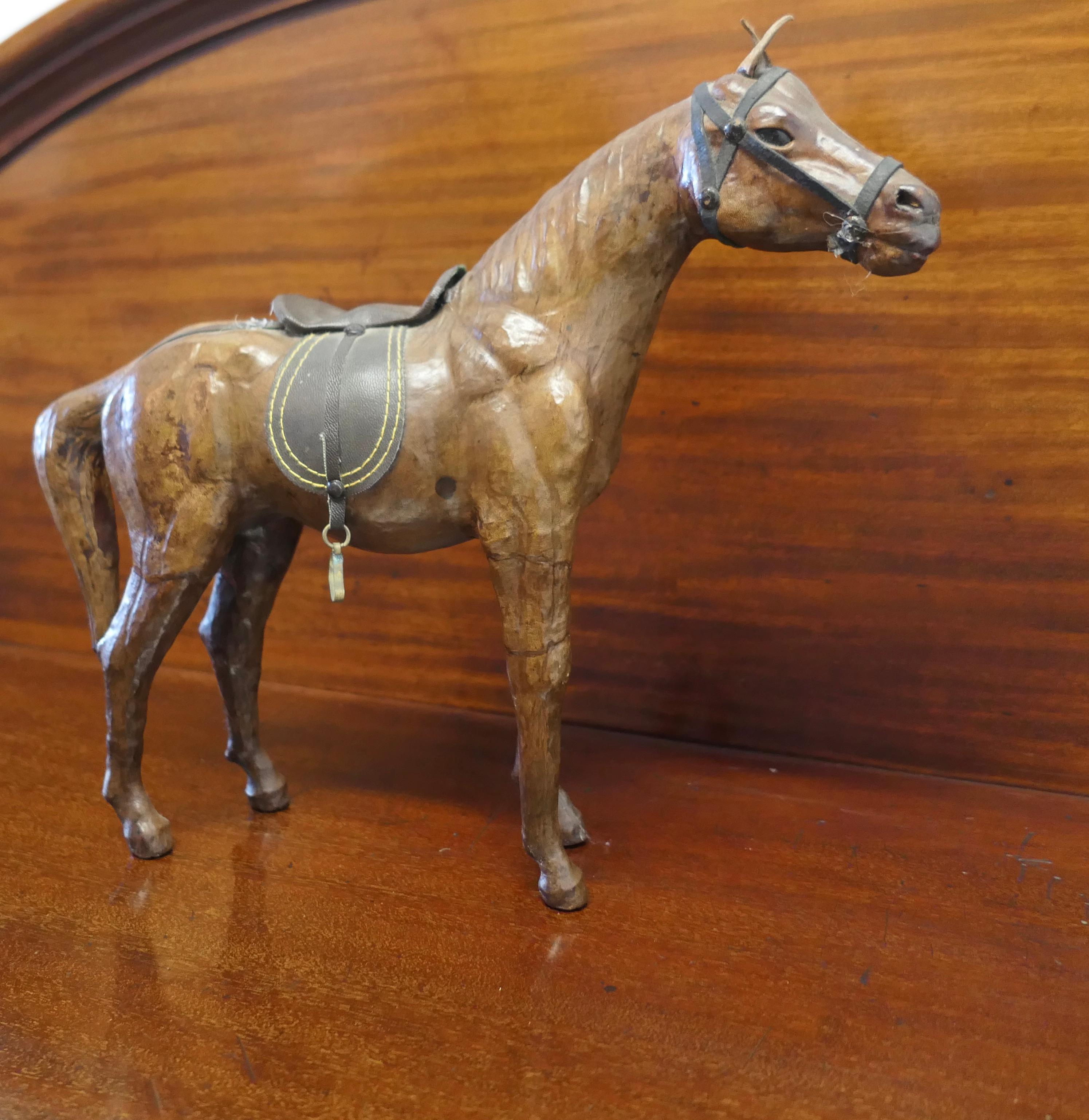 Arts and Crafts Leather Model of a Horse  This is a rare and beautiful find  For Sale 5