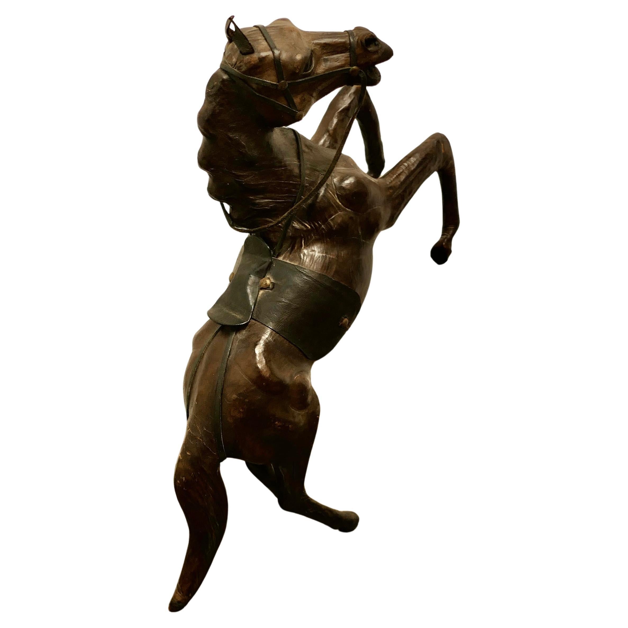 Arts and Crafts Leather Model of a Horse  This is a rare and beautiful find  For Sale