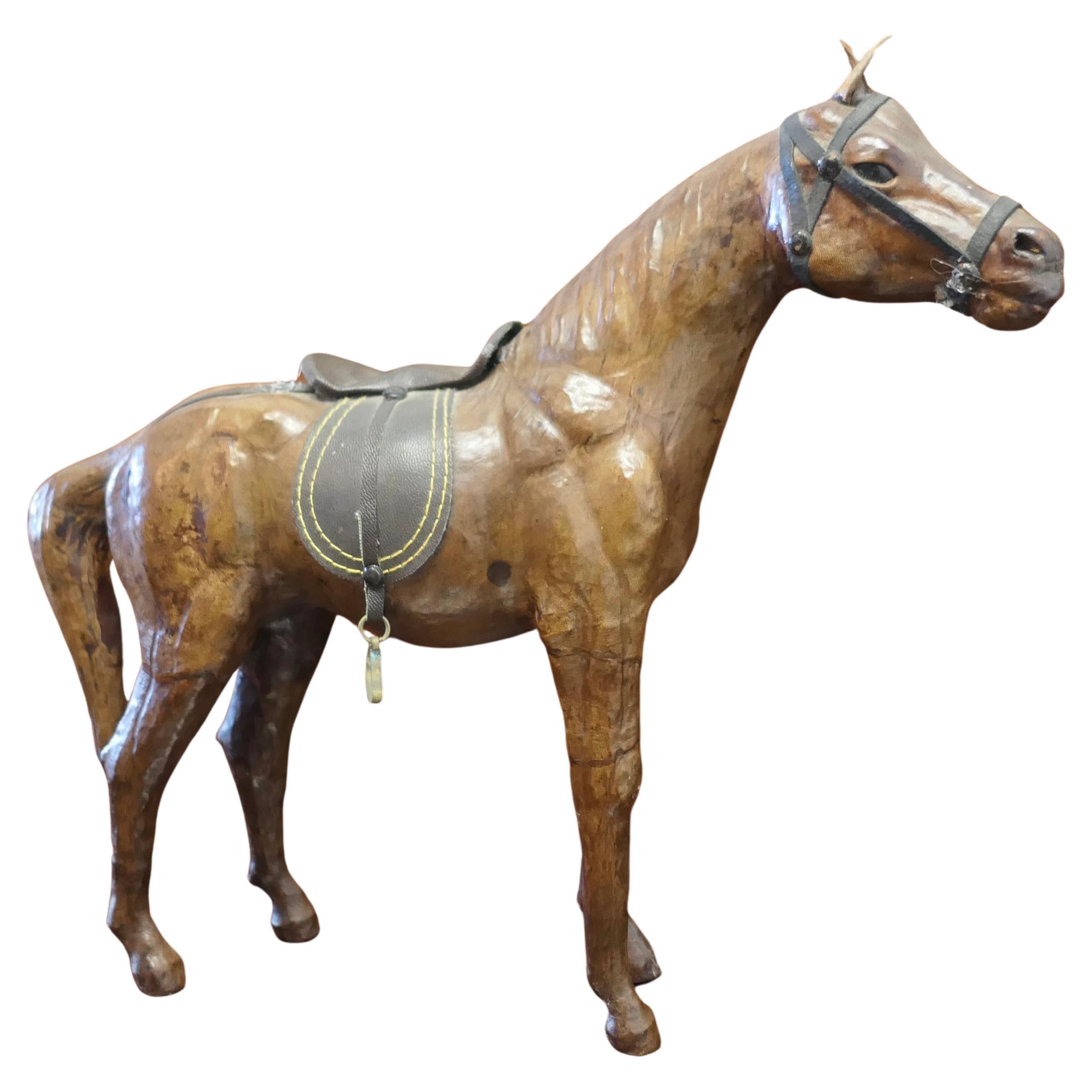 Arts and Crafts Leather Model of a Horse  This is a rare and beautiful find  For Sale