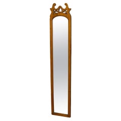 Arts and Crafts Long Narrow Walnut Dressing Mirror