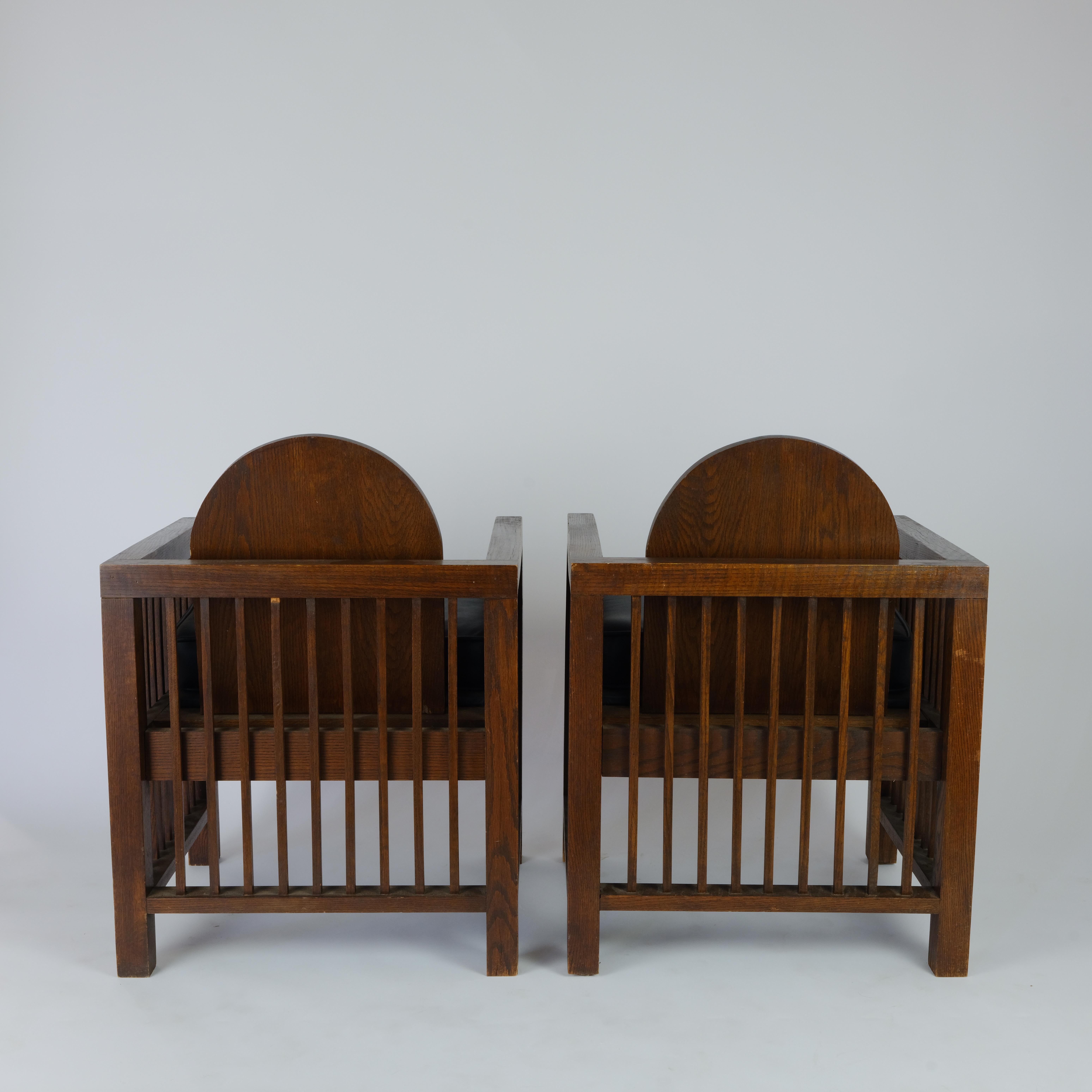 Arts and Crafts Lounge Chairs Oak Paar im Zustand „Gut“ im Angebot in Santa Fe, NM