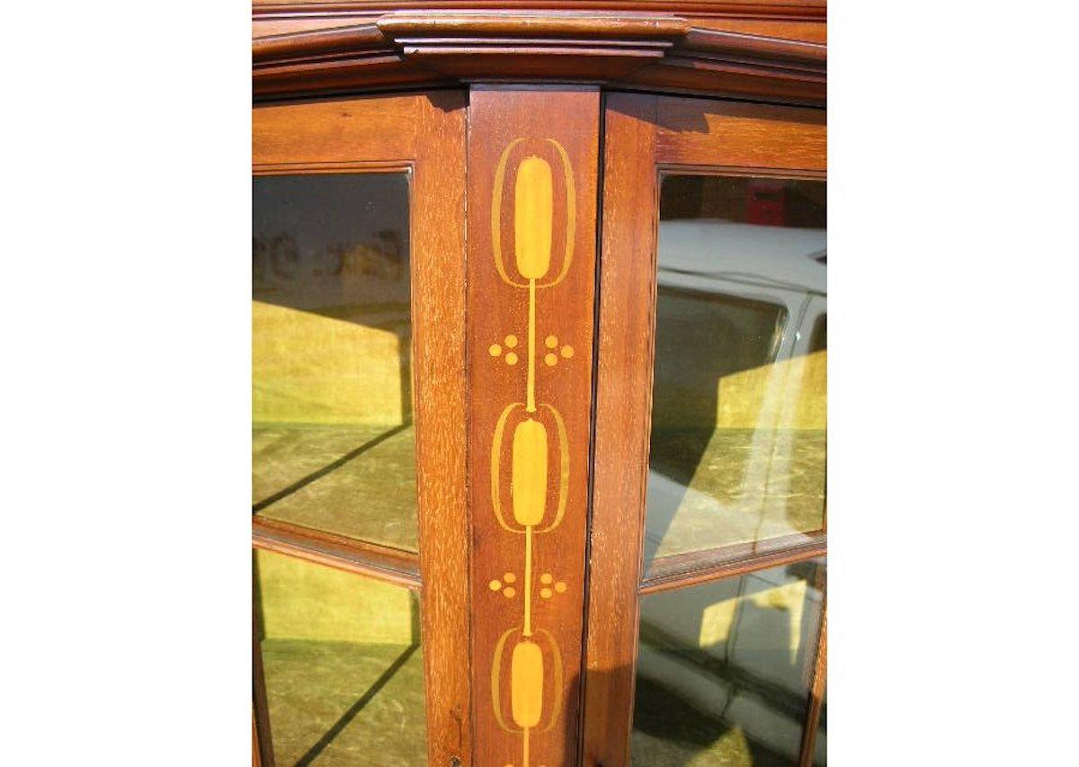 20th Century Arts and Crafts Mahogany Display Cabinet designed by G M Ellwood For Sale