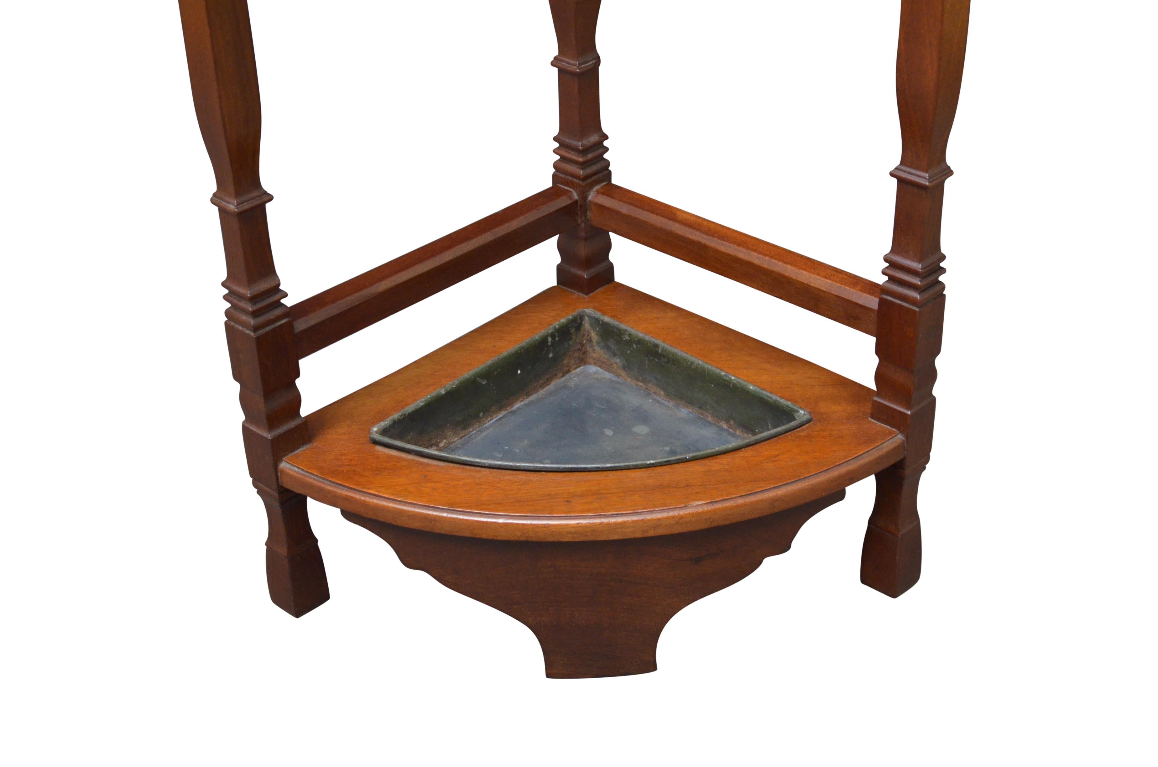 Arts and Crafts Mahogany Umbrella Stand 3