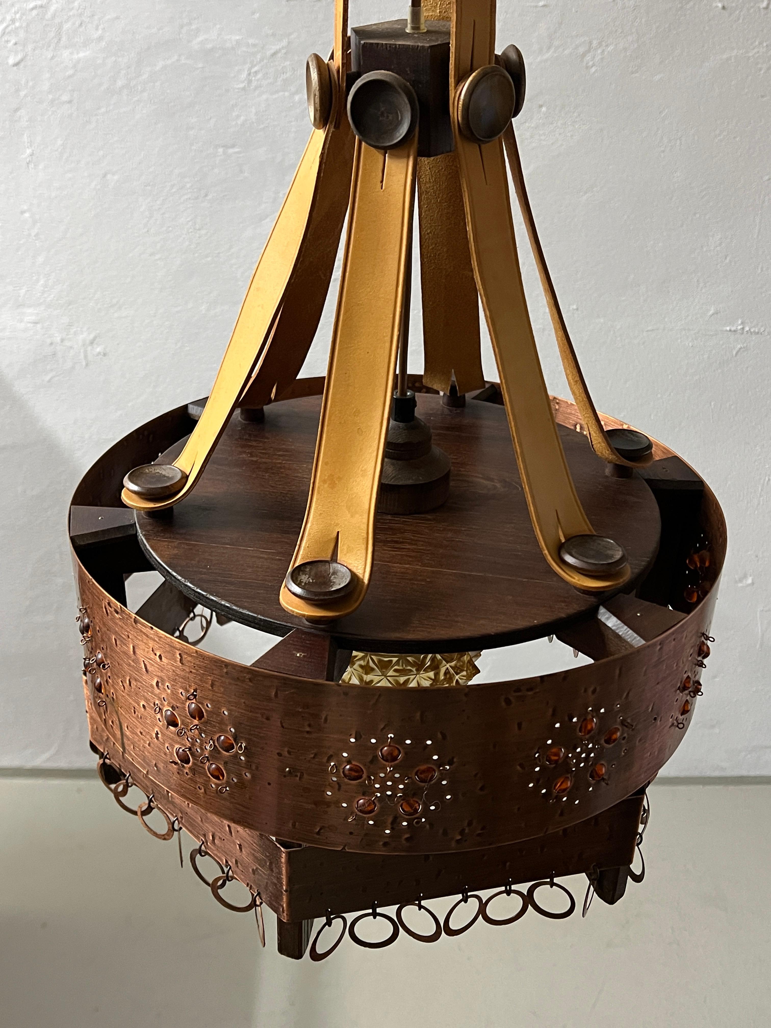 20th Century Arts and Crafts Metal Ceiling Lamp Sweden, 1920s For Sale