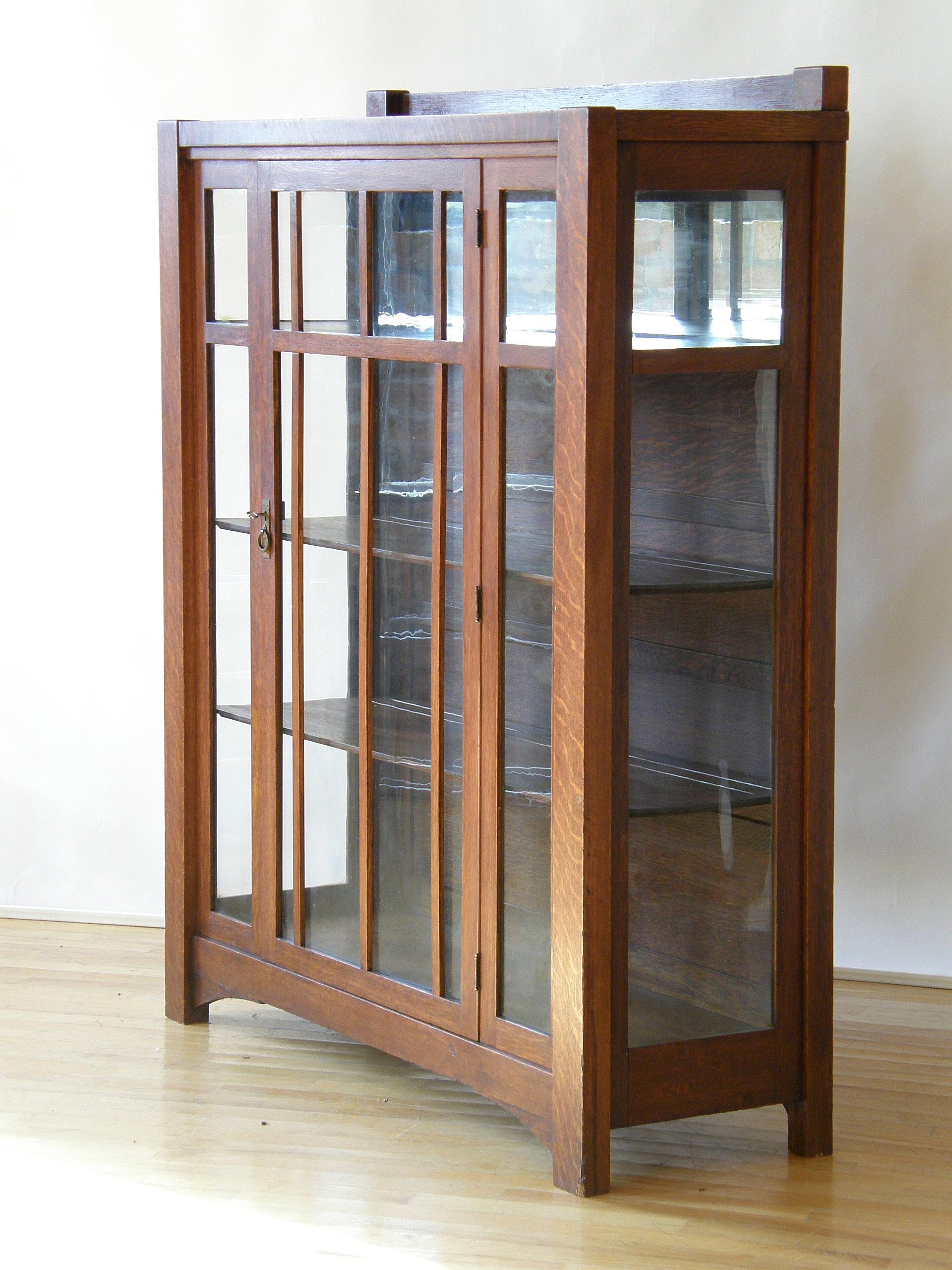 oak china cabinet with glass doors