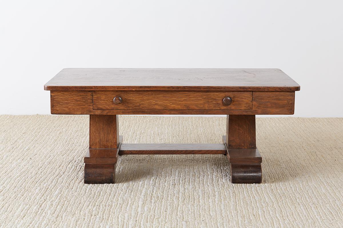 mission oak coffee table