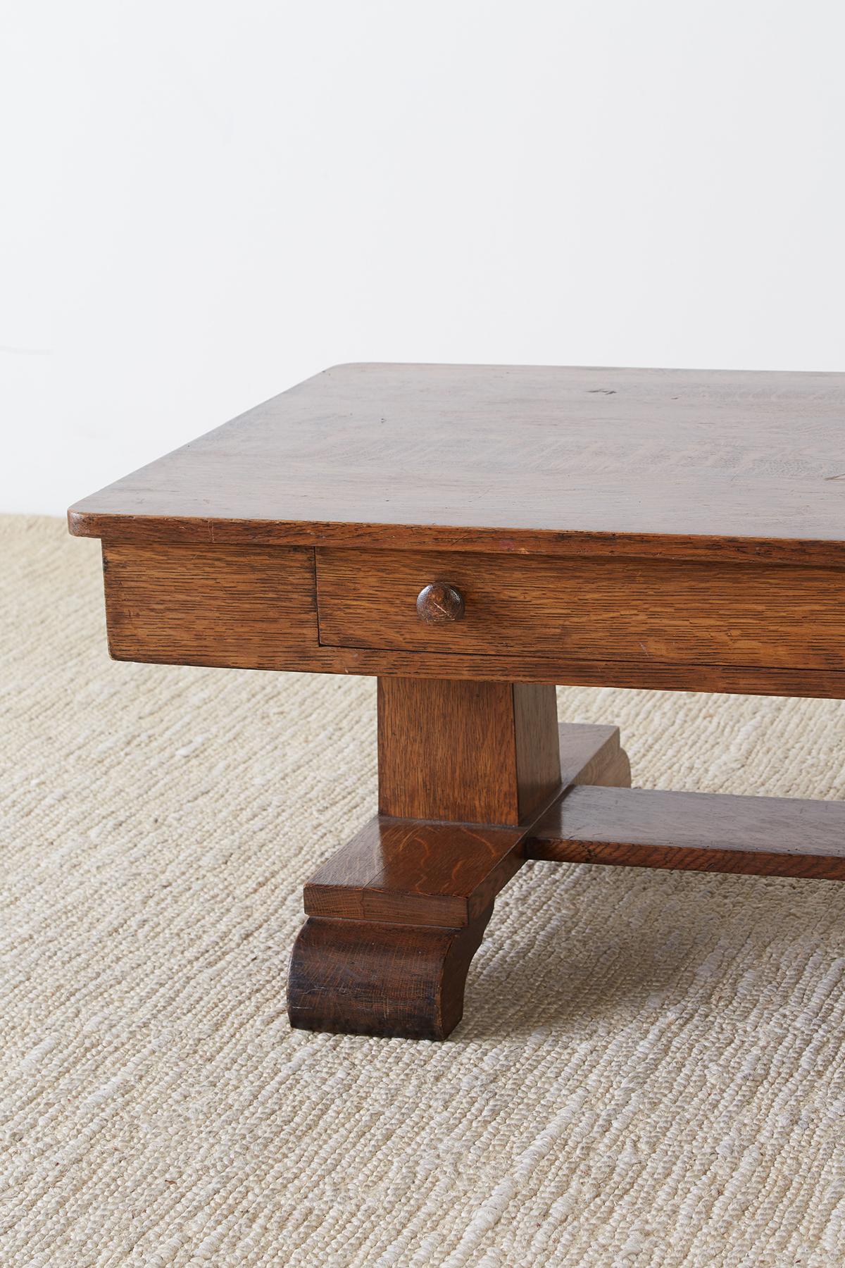 20th Century Arts and Crafts Mission Oak Coffee Cocktail Table