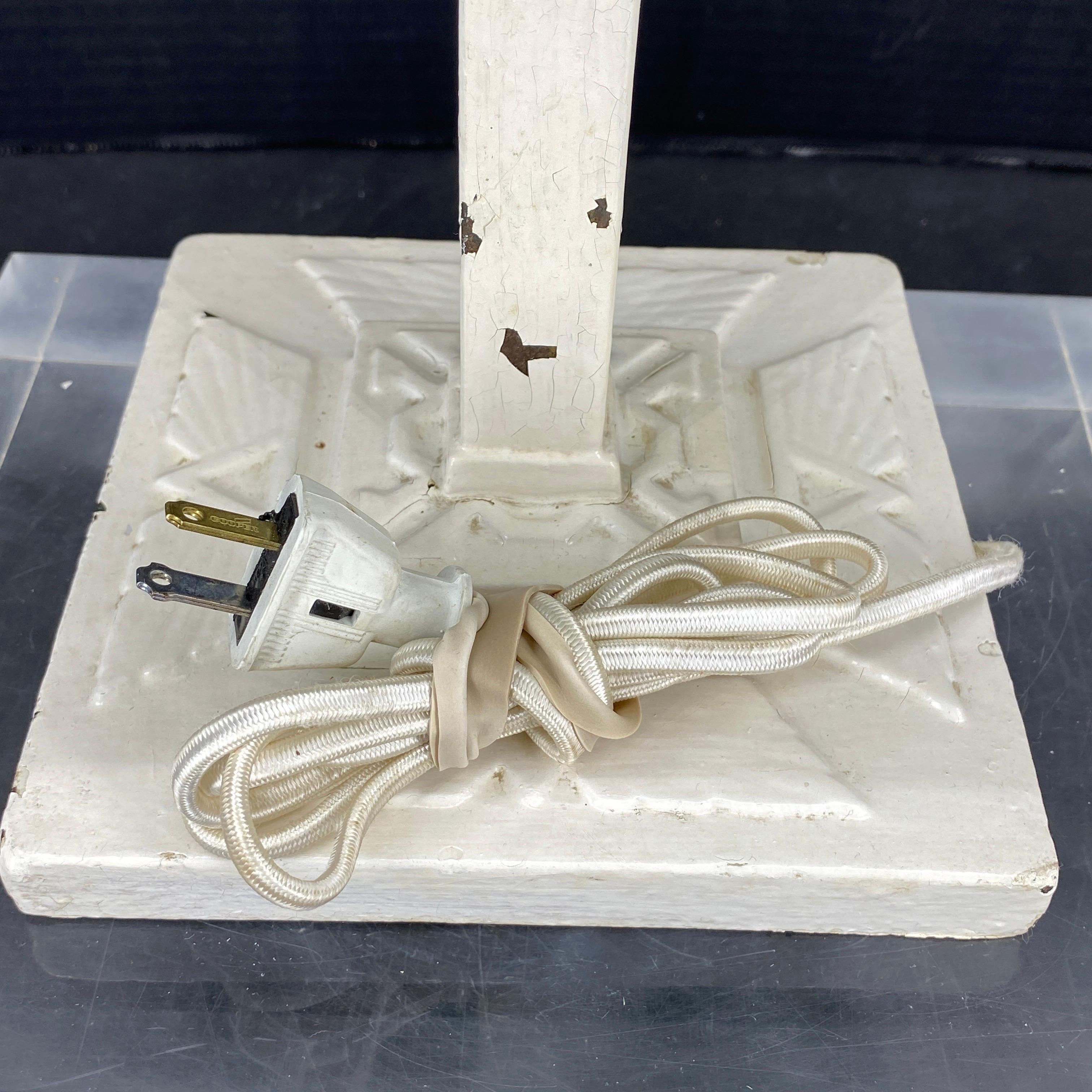 Arts and Crafts Mission Style Glass Iron Table Lamp 5