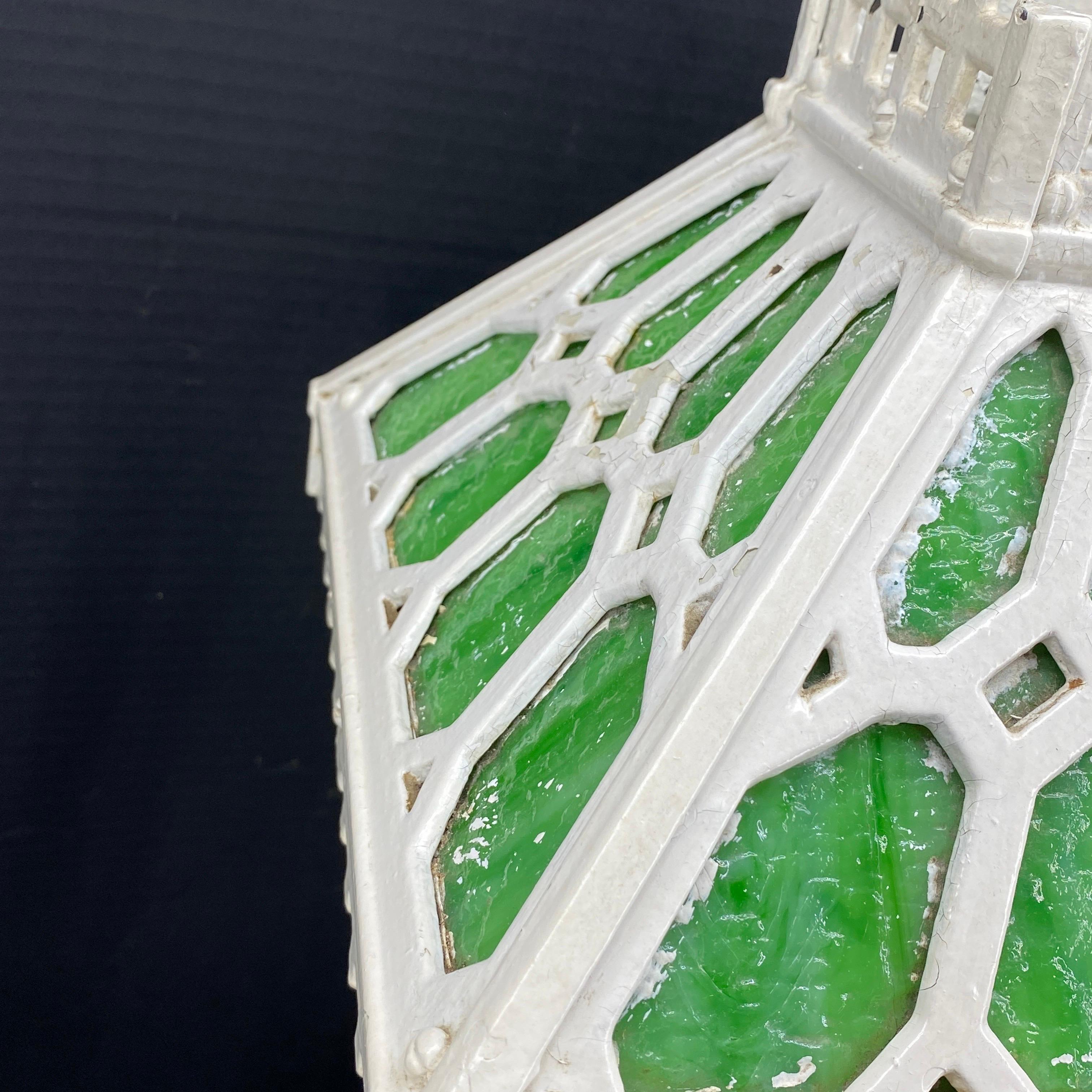 Arts and Crafts Mission Style Glass Iron Table Lamp 12