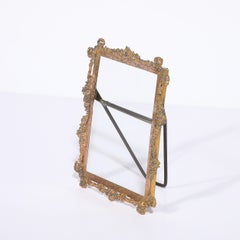 Arts and Crafts Movement Brass Picture Frame with Ornate Naturalist Motif