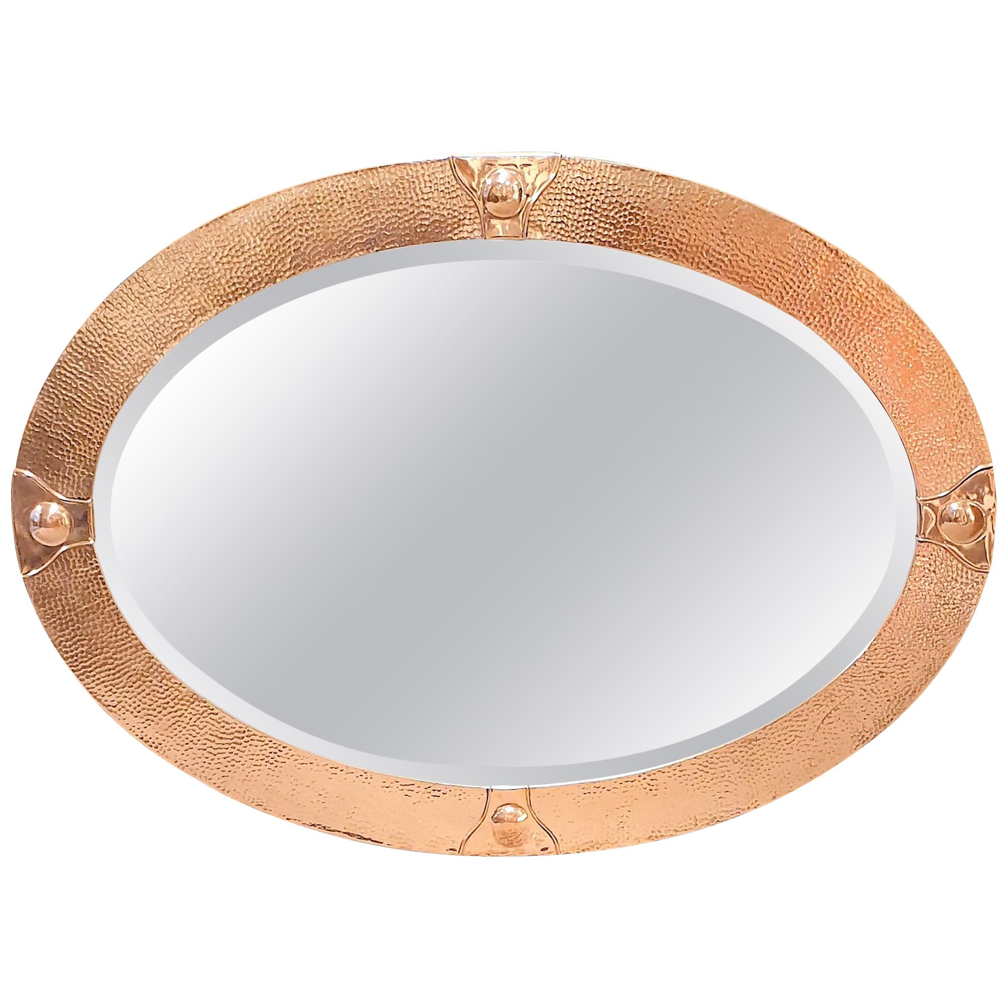 Arts & Crafts Movement Copper Mirror in the Style of Liberty & Co.