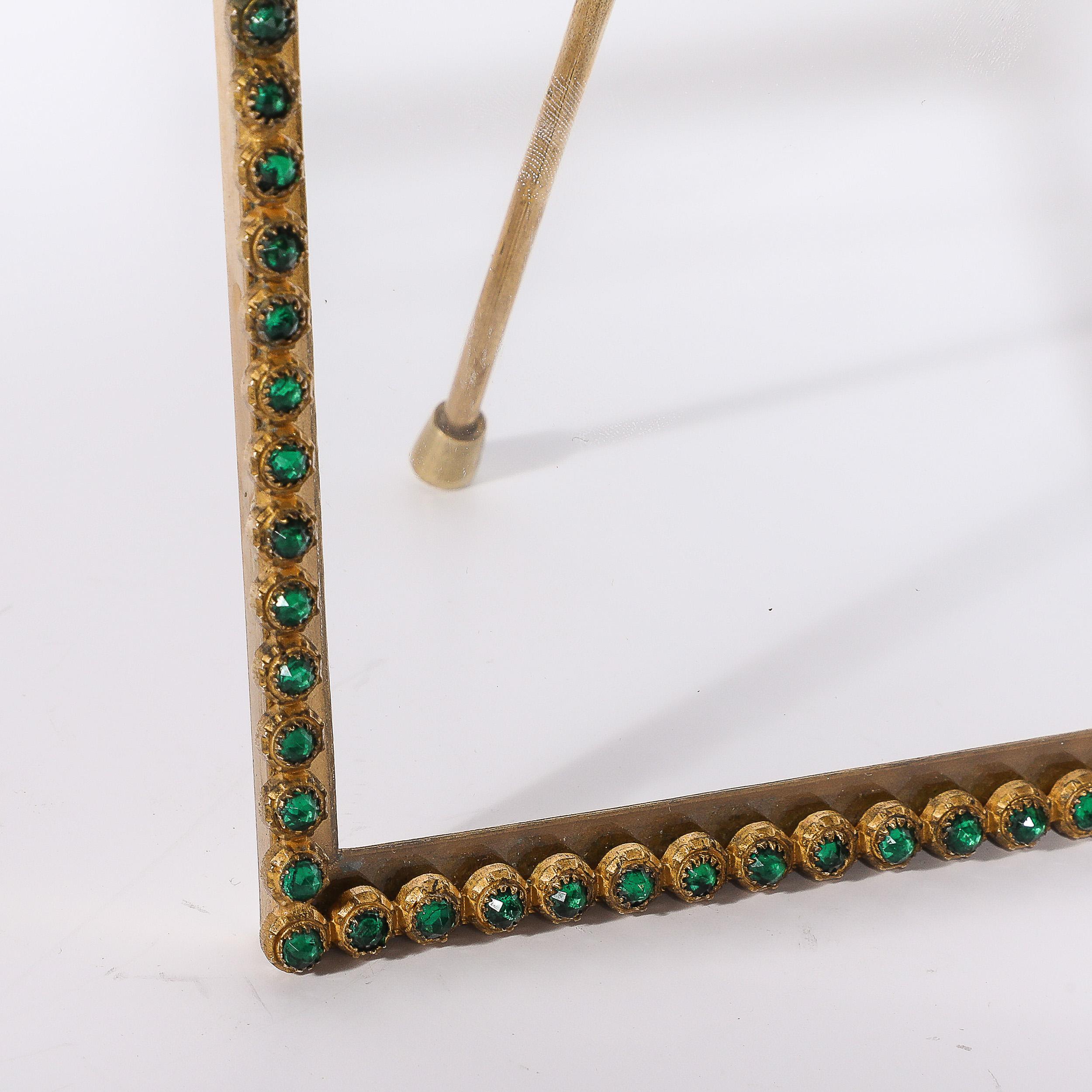 Arts and Crafts Movement Green Gemstone Encrusted Picture Frame For Sale 4