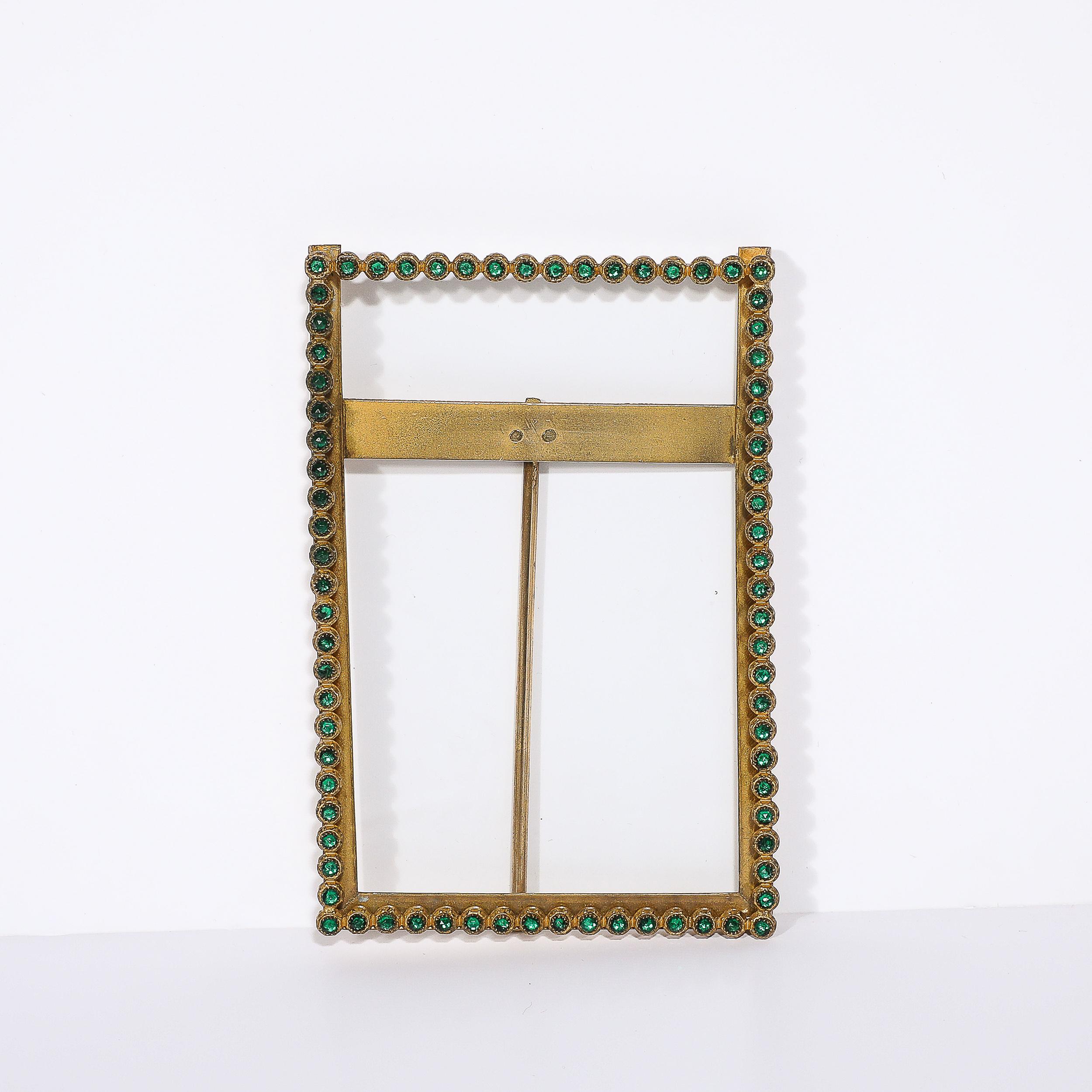 Arts and Crafts Movement Green Gemstone Encrusted Picture Frame For Sale 5
