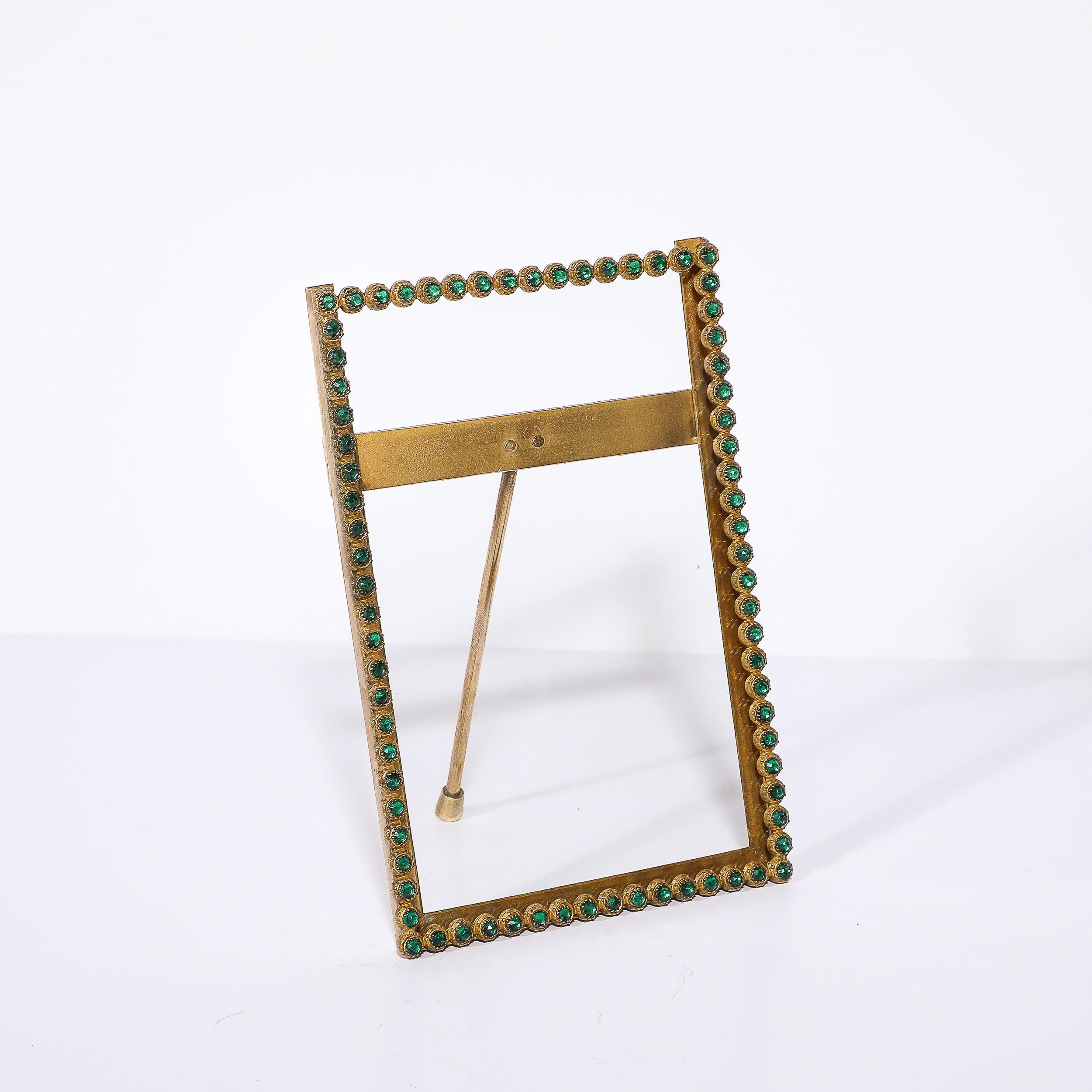 Arts and Crafts Movement Green Gemstone Encrusted Picture Frame For Sale 3
