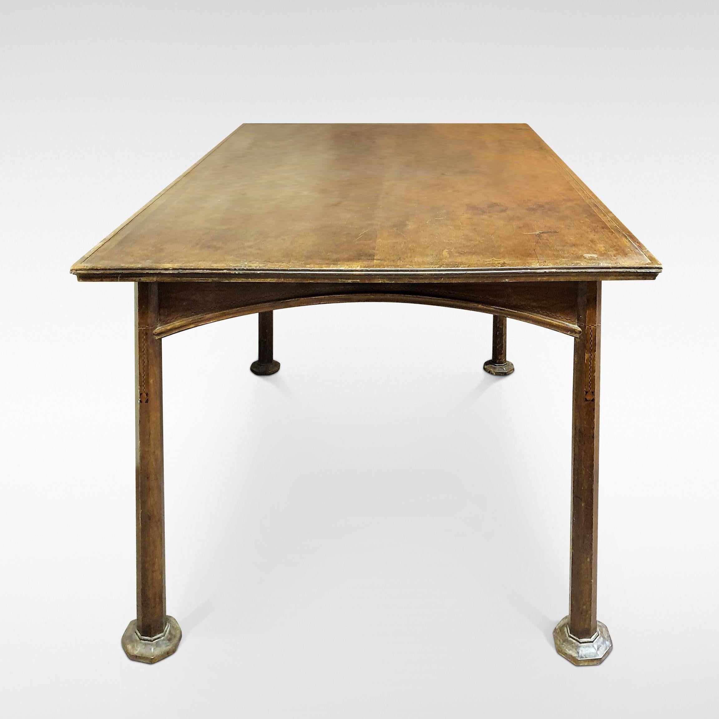 English Arts & Crafts Movement Writing or Dining Table For Sale